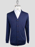 Kiton Blue Cashmere Silk Sweater Cardigan