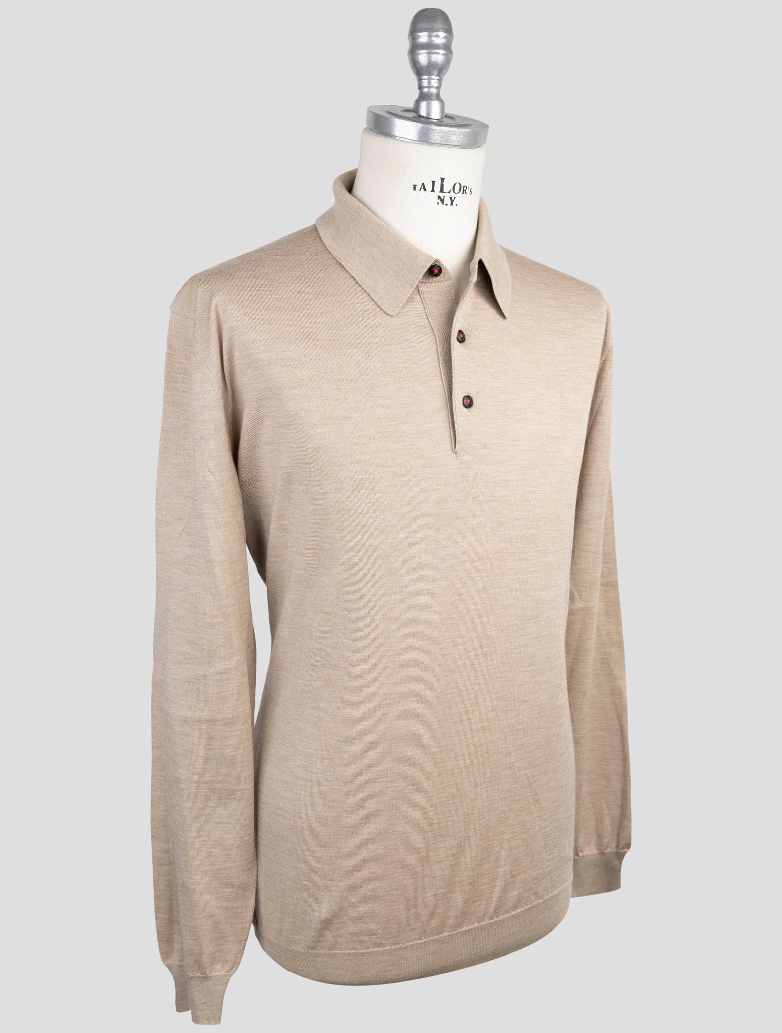 Kiton Beige Cashmere Silk Sweater Polo