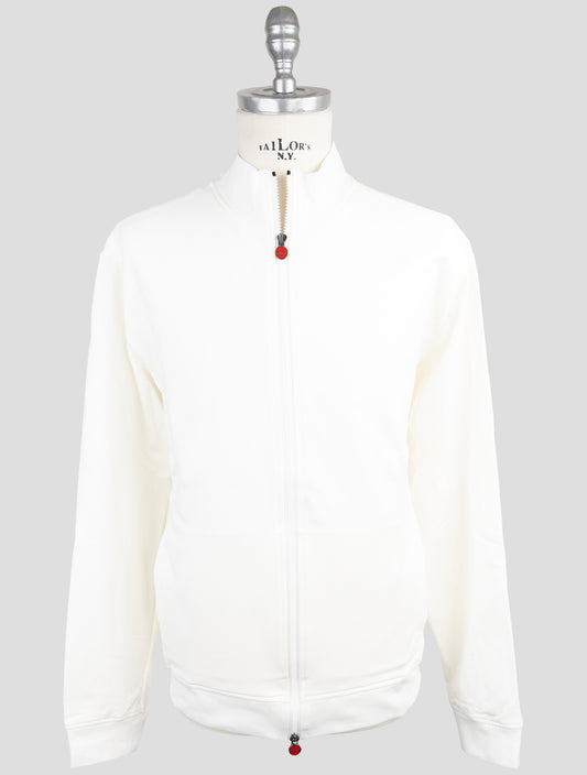 Kiton White  Cotton Ea Sweater Full Zip