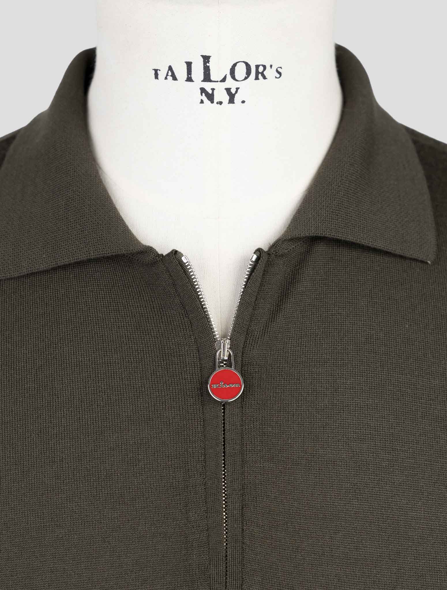 Kiton Green Wool Sweater Polo