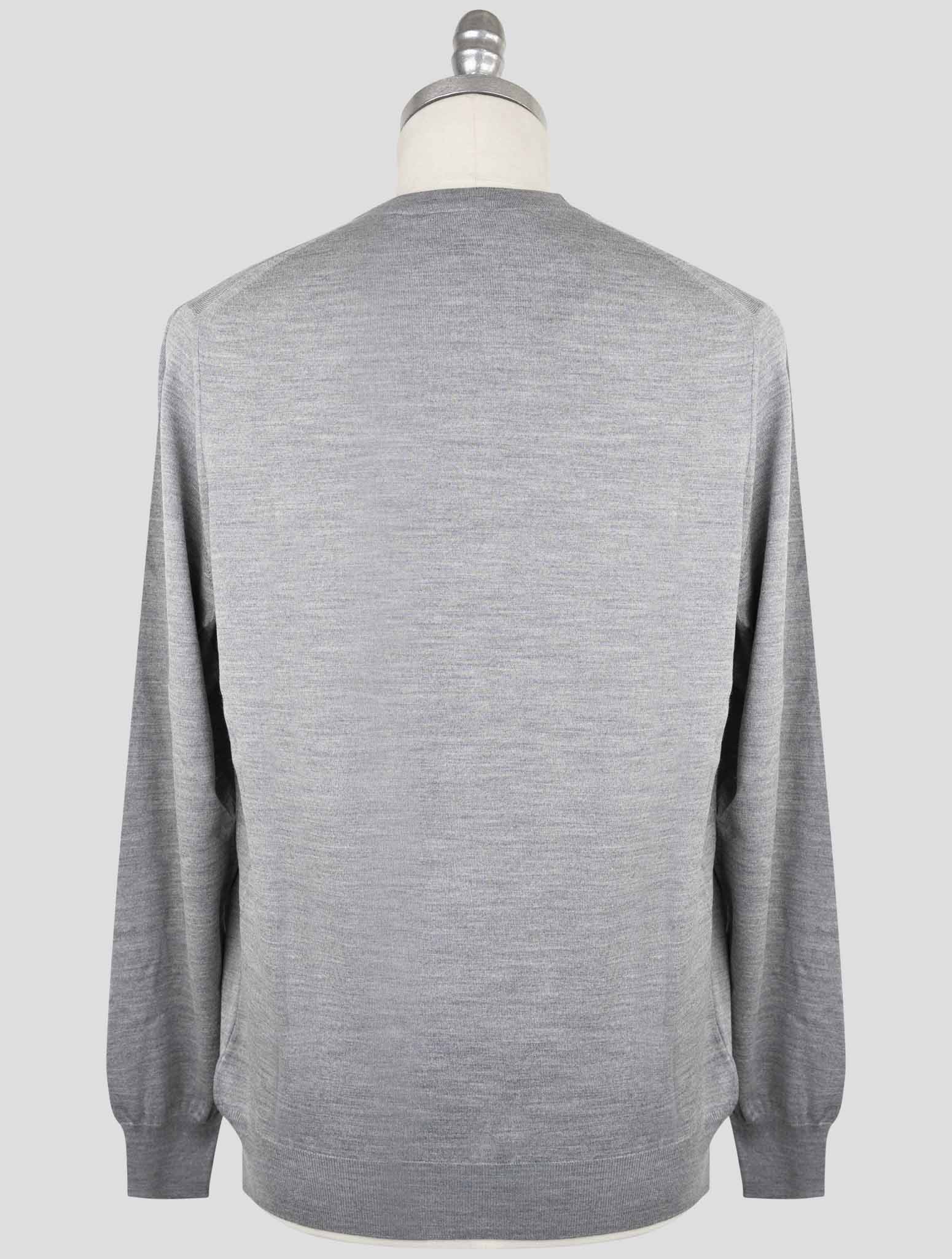 Kiton Gray Wool Sweater Crewneck