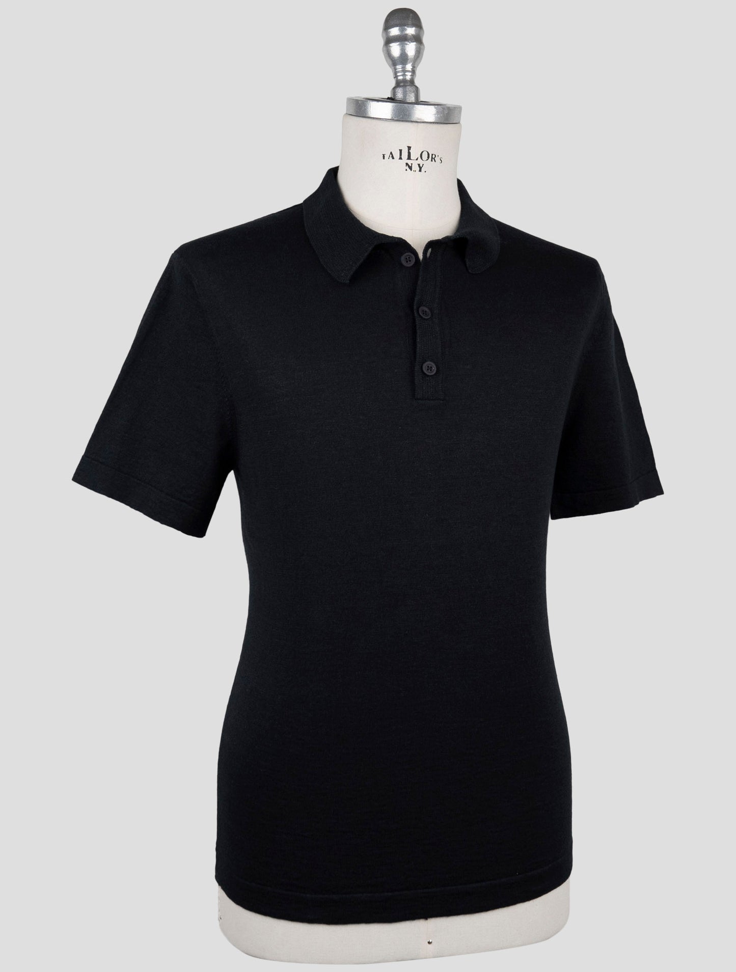 Kiton Knt Blue Linen Cotton Polo