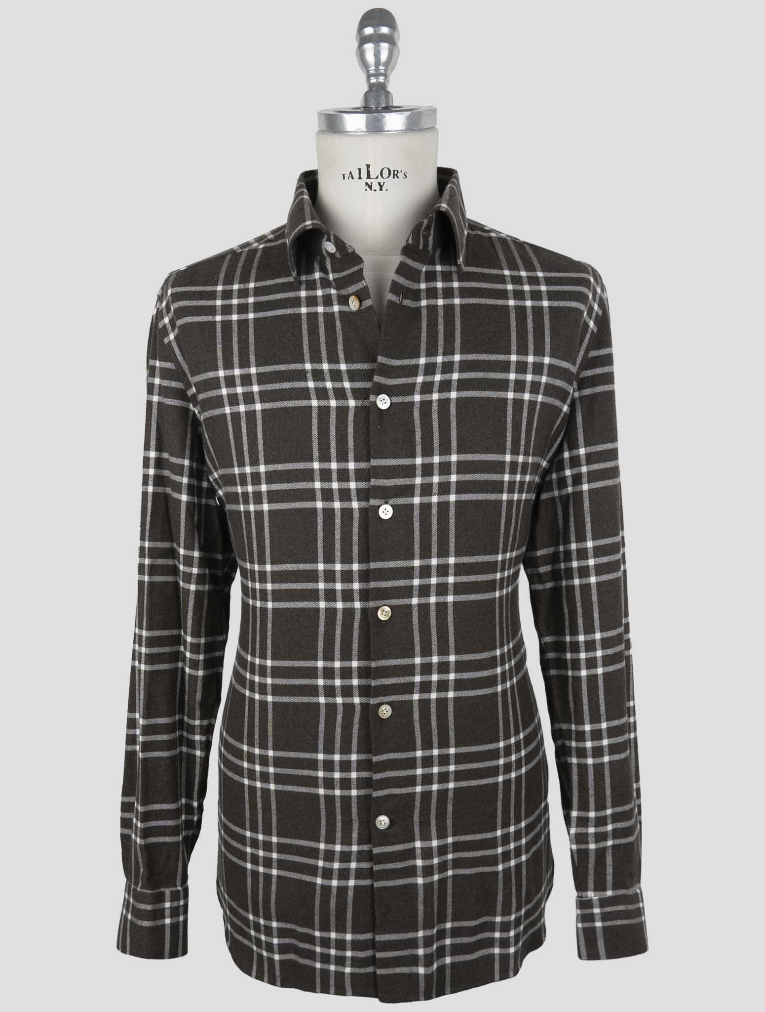 Kiton Brown Cotton Shirt