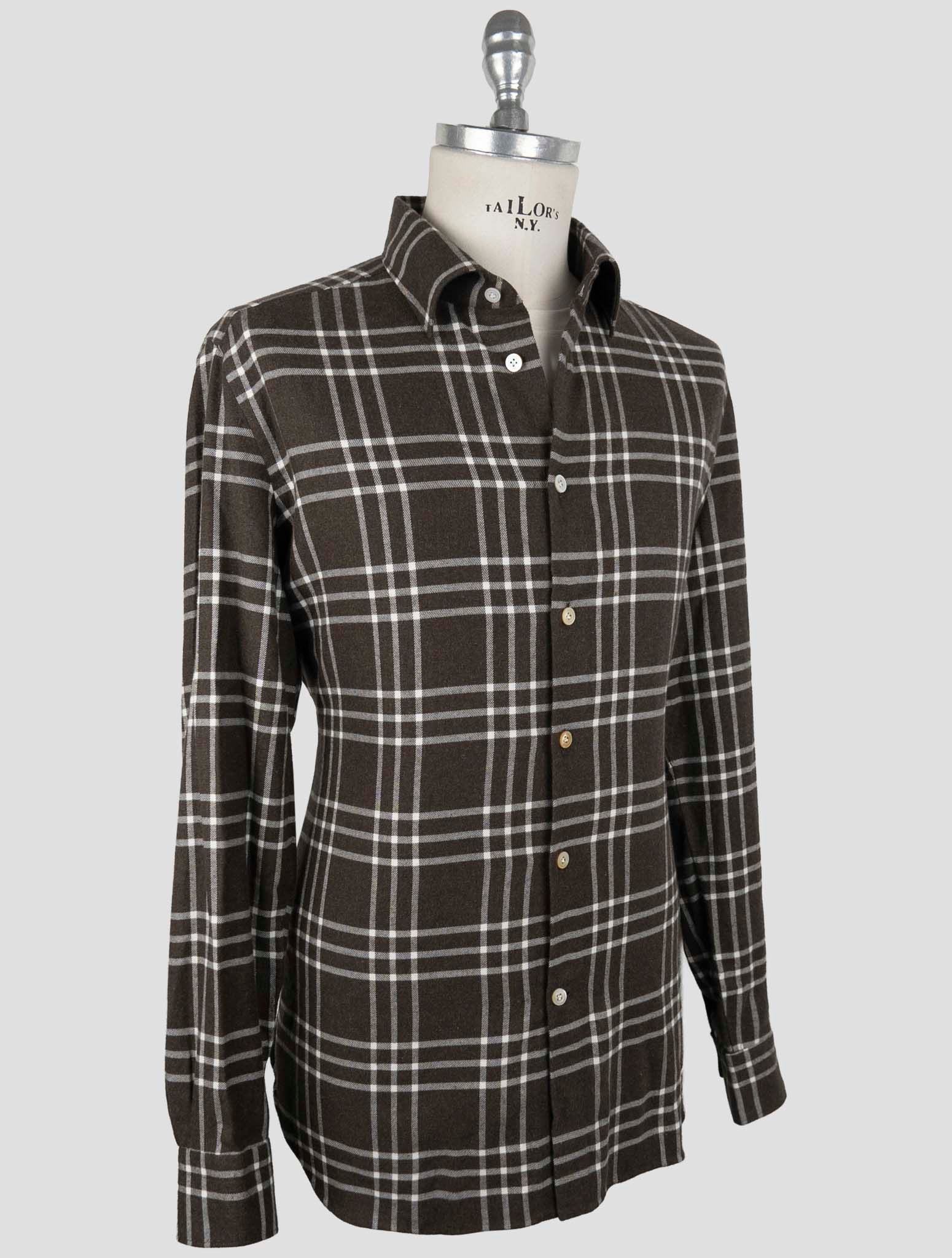 Kiton Brown Cotton Shirt