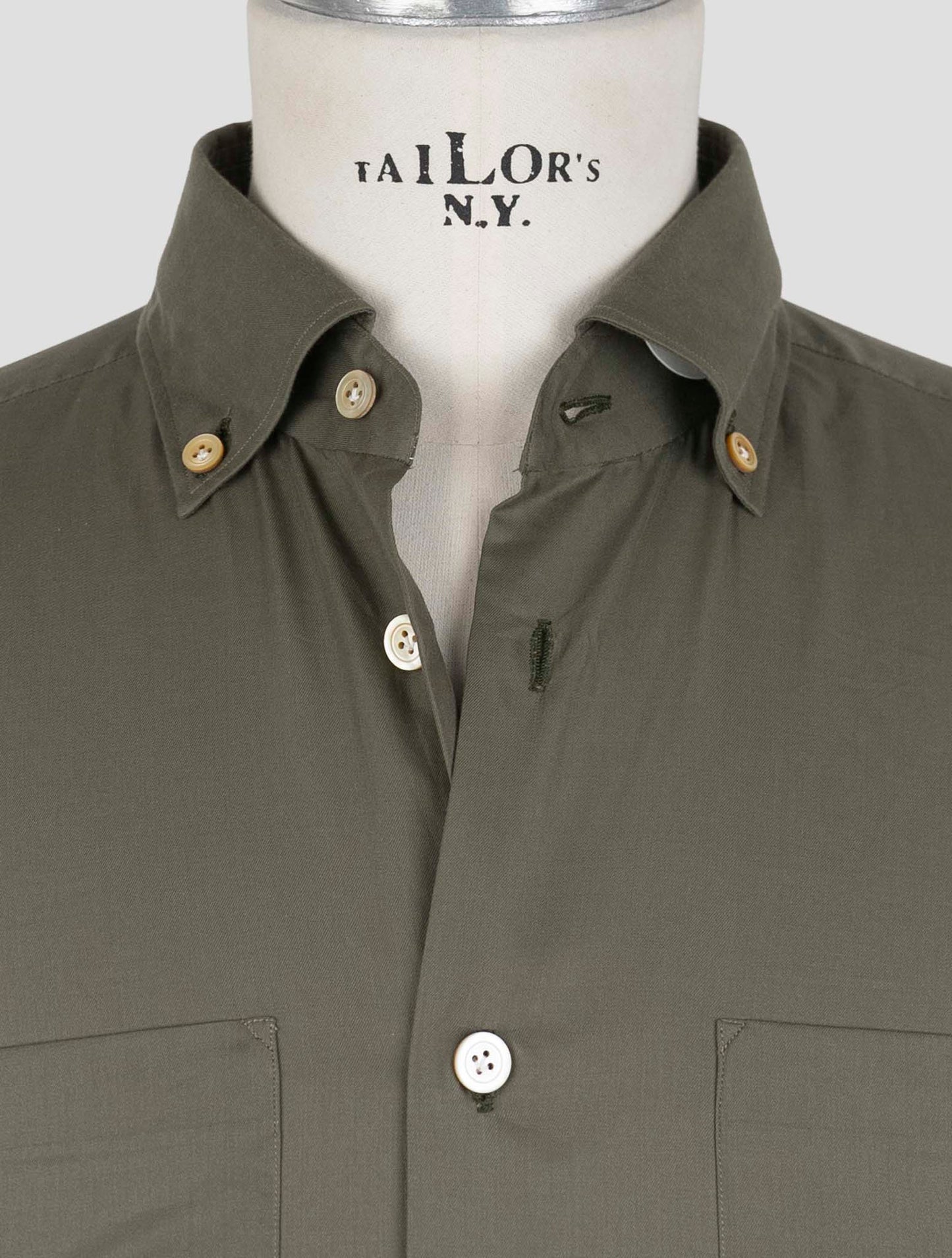 Kiton Green Cotton Shirt