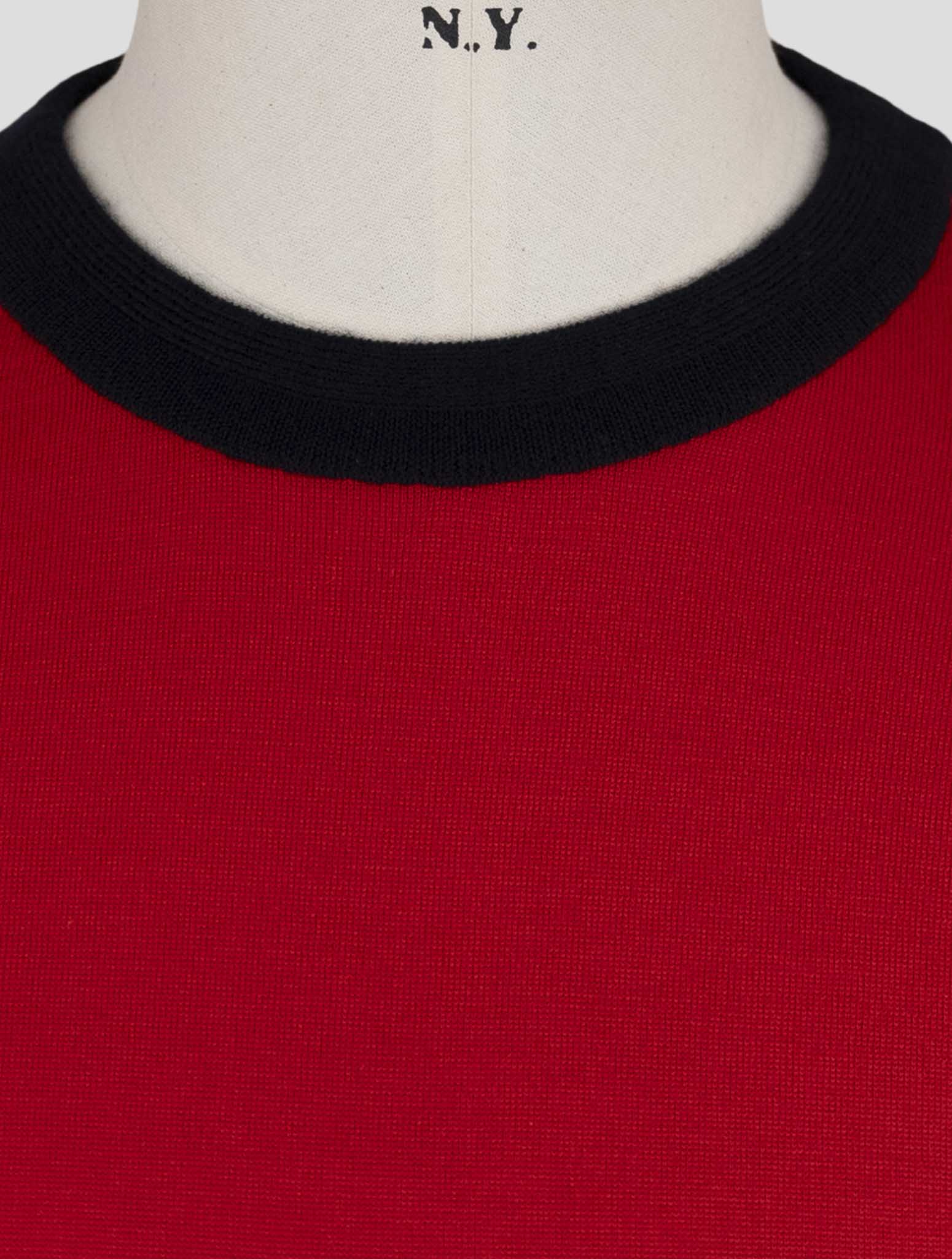 Kiton Red Cashmere Silk Sweater Crewneck