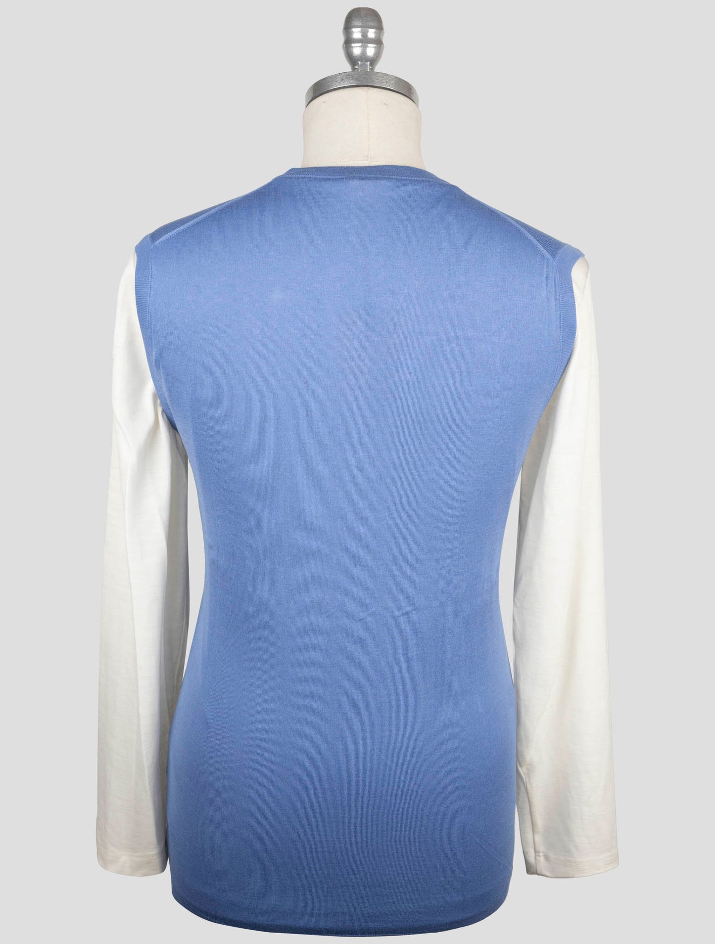 Kiton Light Blue Cotton Sweater Gilet
