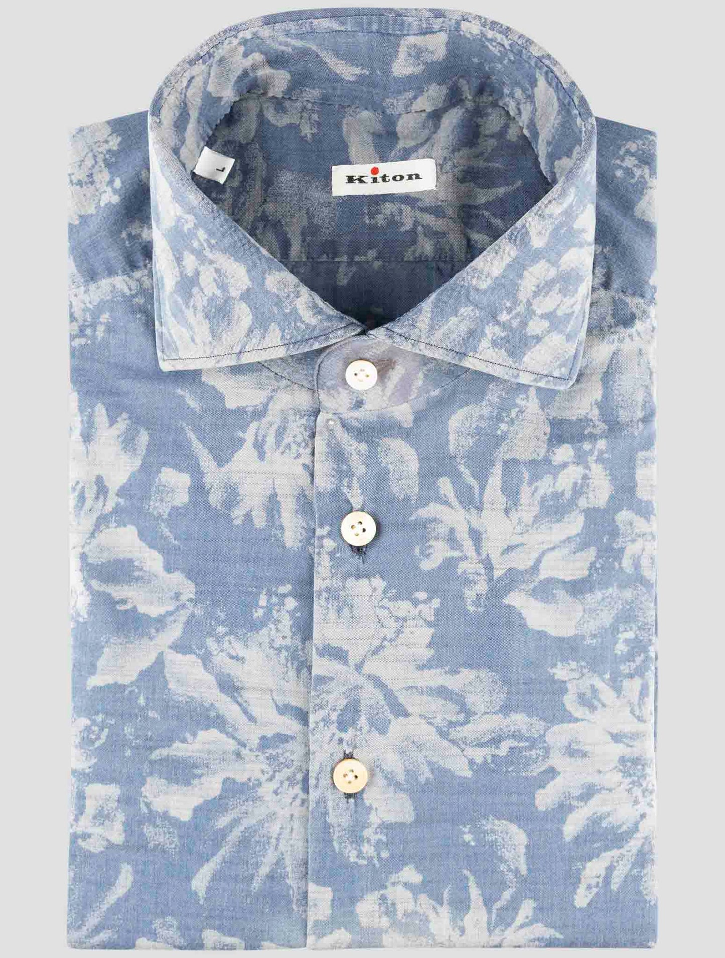 Kiton Blue Cotton Shirt