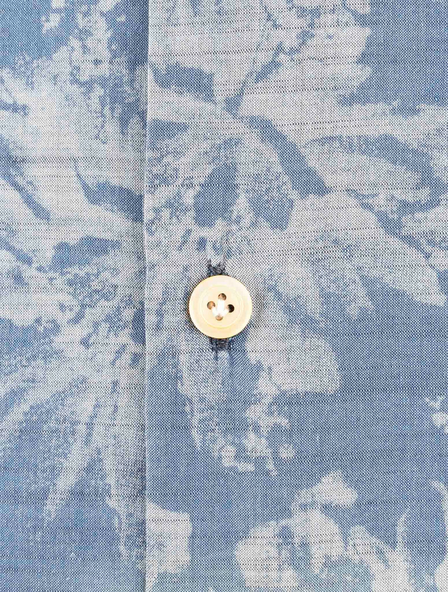 Kiton Blue Cotton Shirt