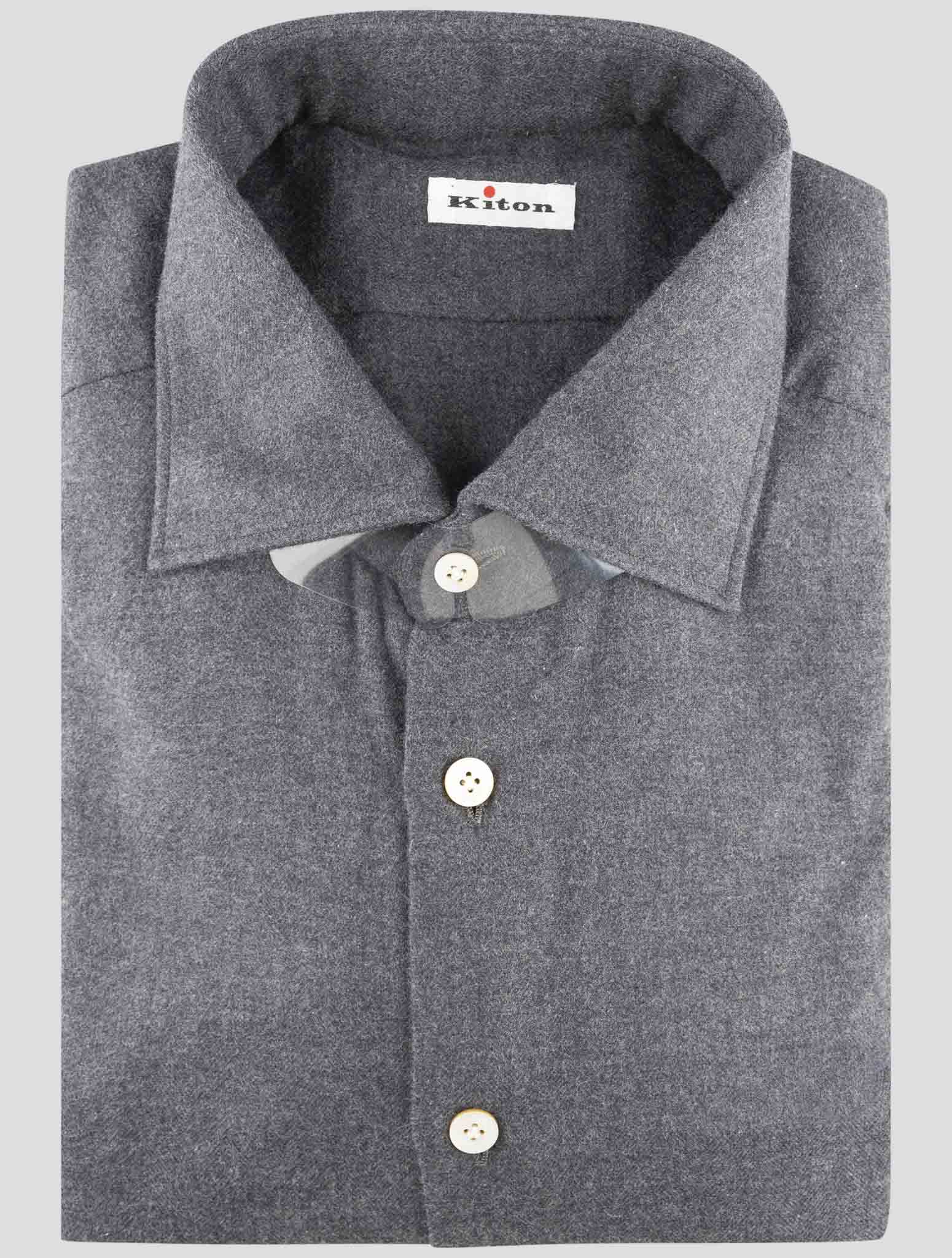 Kiton Dark Gray Cotton Shirt