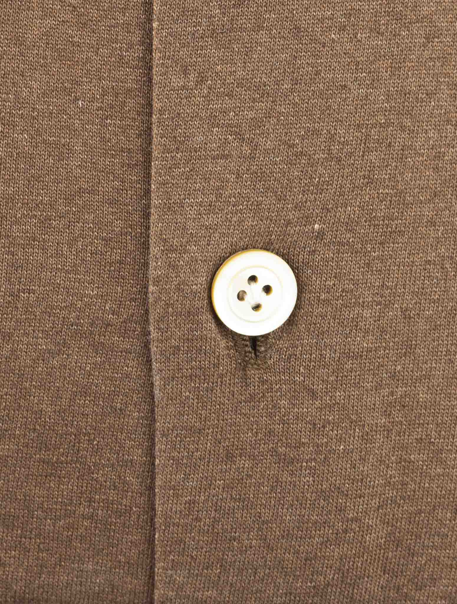 Kiton Brown Cotton Cashmere Shirt