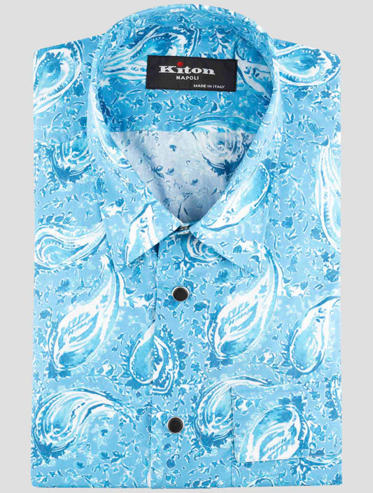 Kiton Light Blue Cotton Shirt