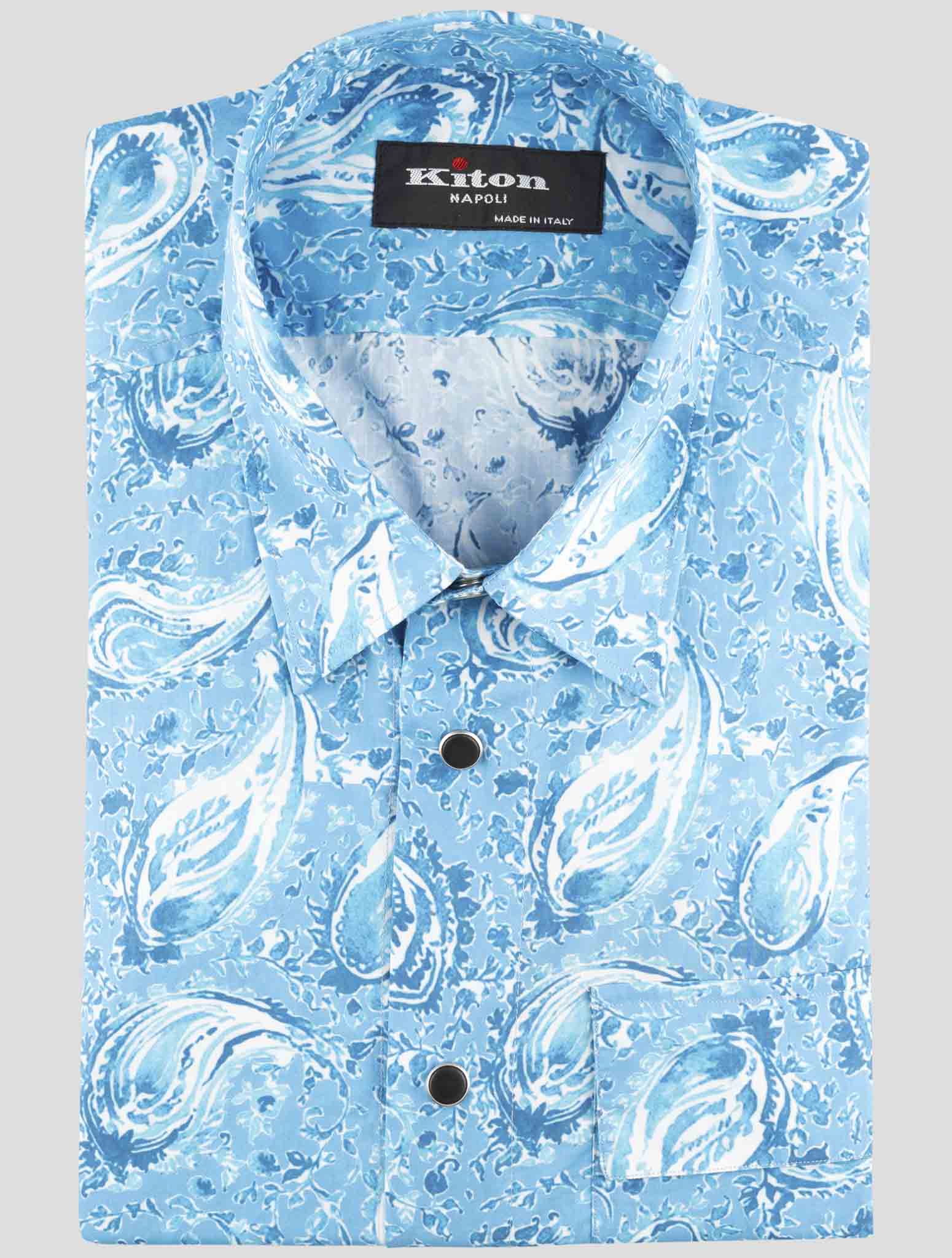 Kiton Light Blue Cotton Shirt