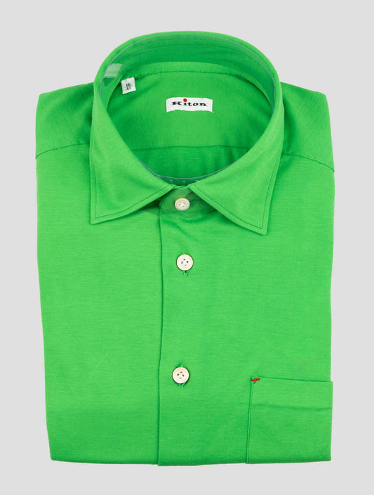 Kiton Green Cotton Shirt