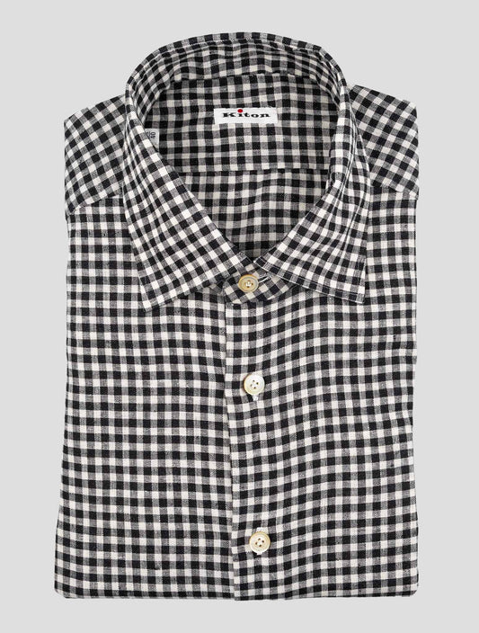 Kiton White Linen Ea Pl Shirt