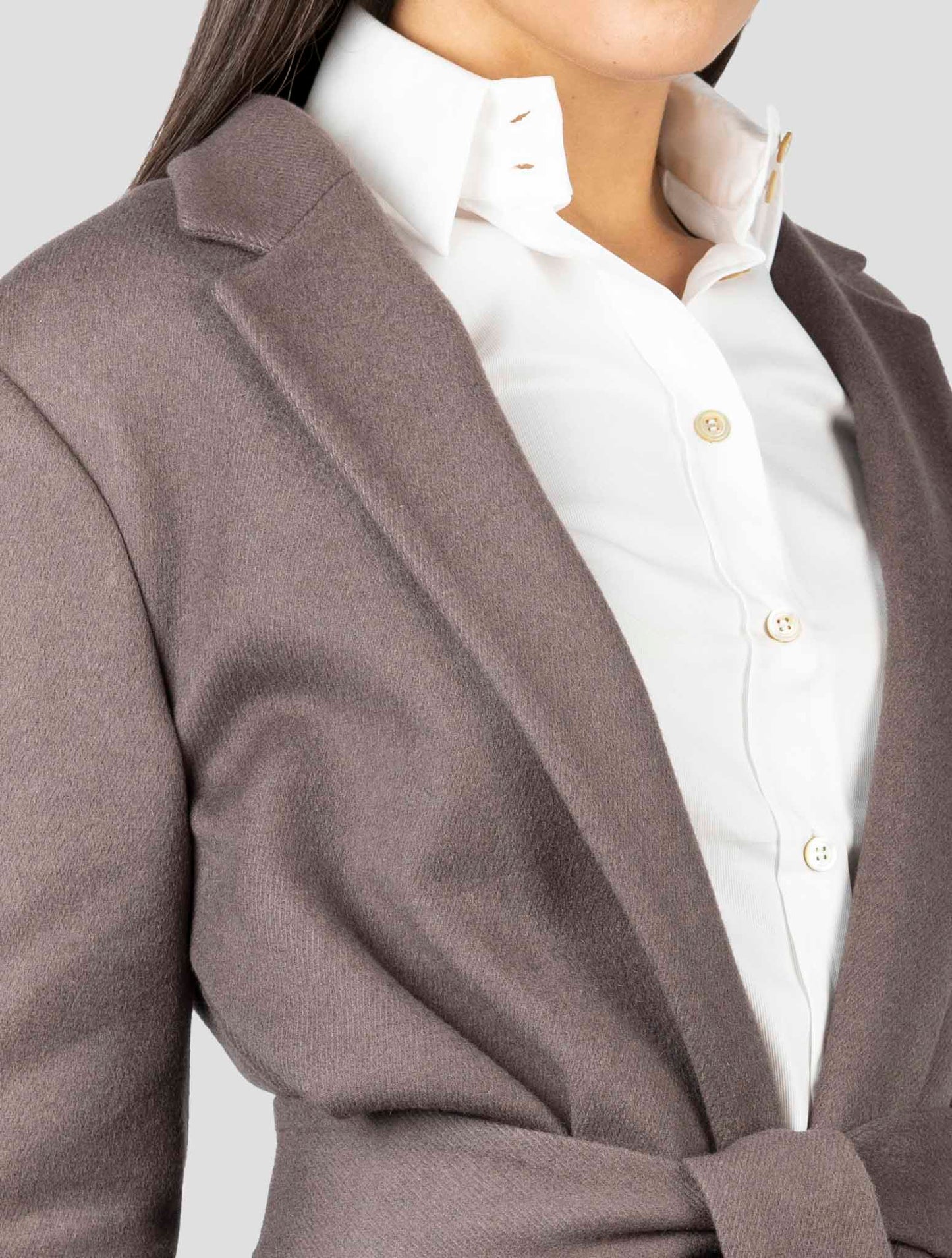 Kiton Taupe Cashmere Silk Overcoat