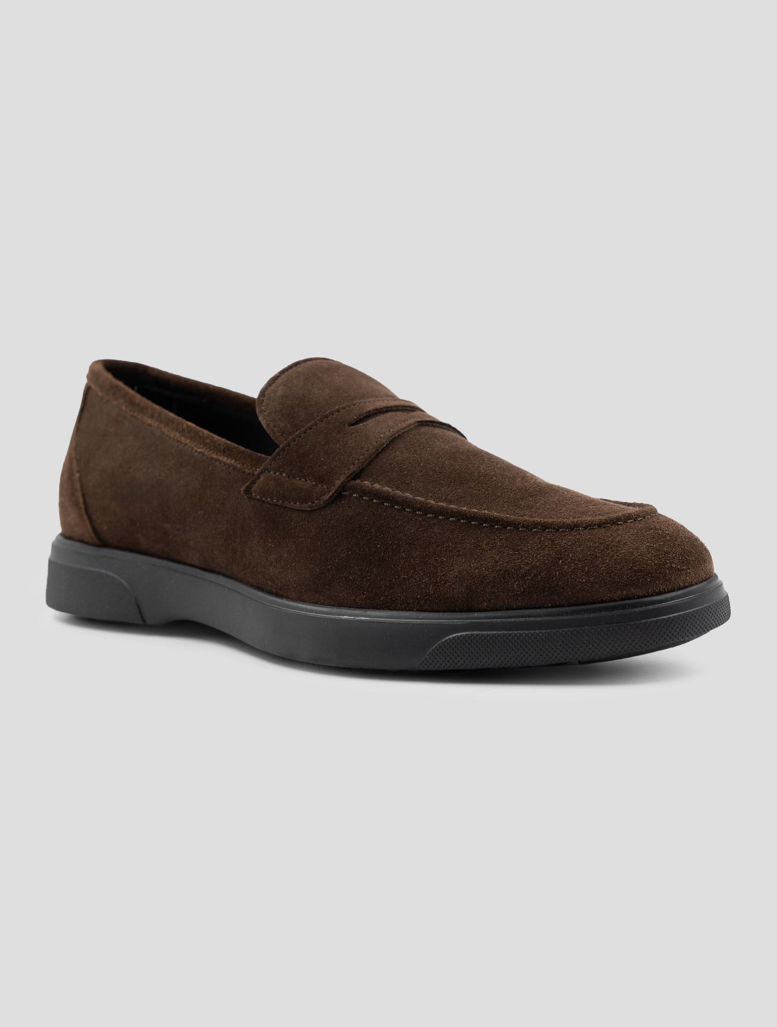 Kiton Brown Leather Suede Loafers