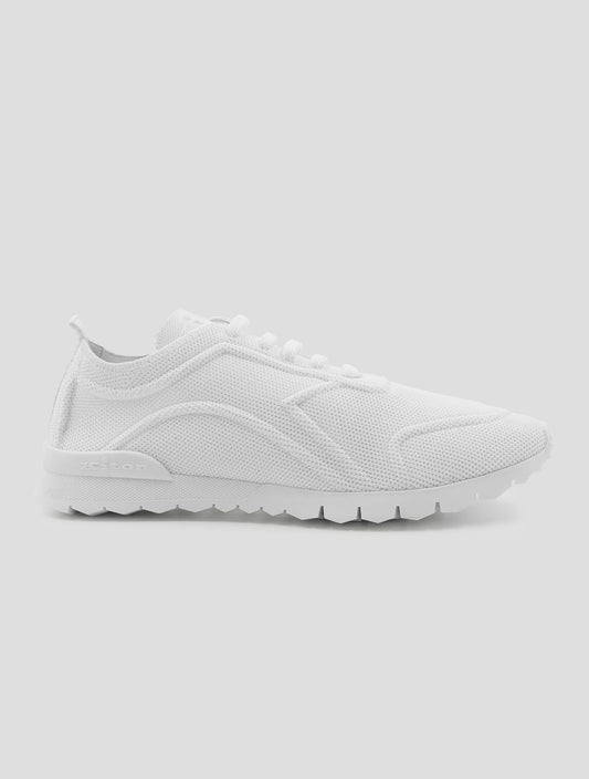 Kiton White Cotton Ea Sneakers