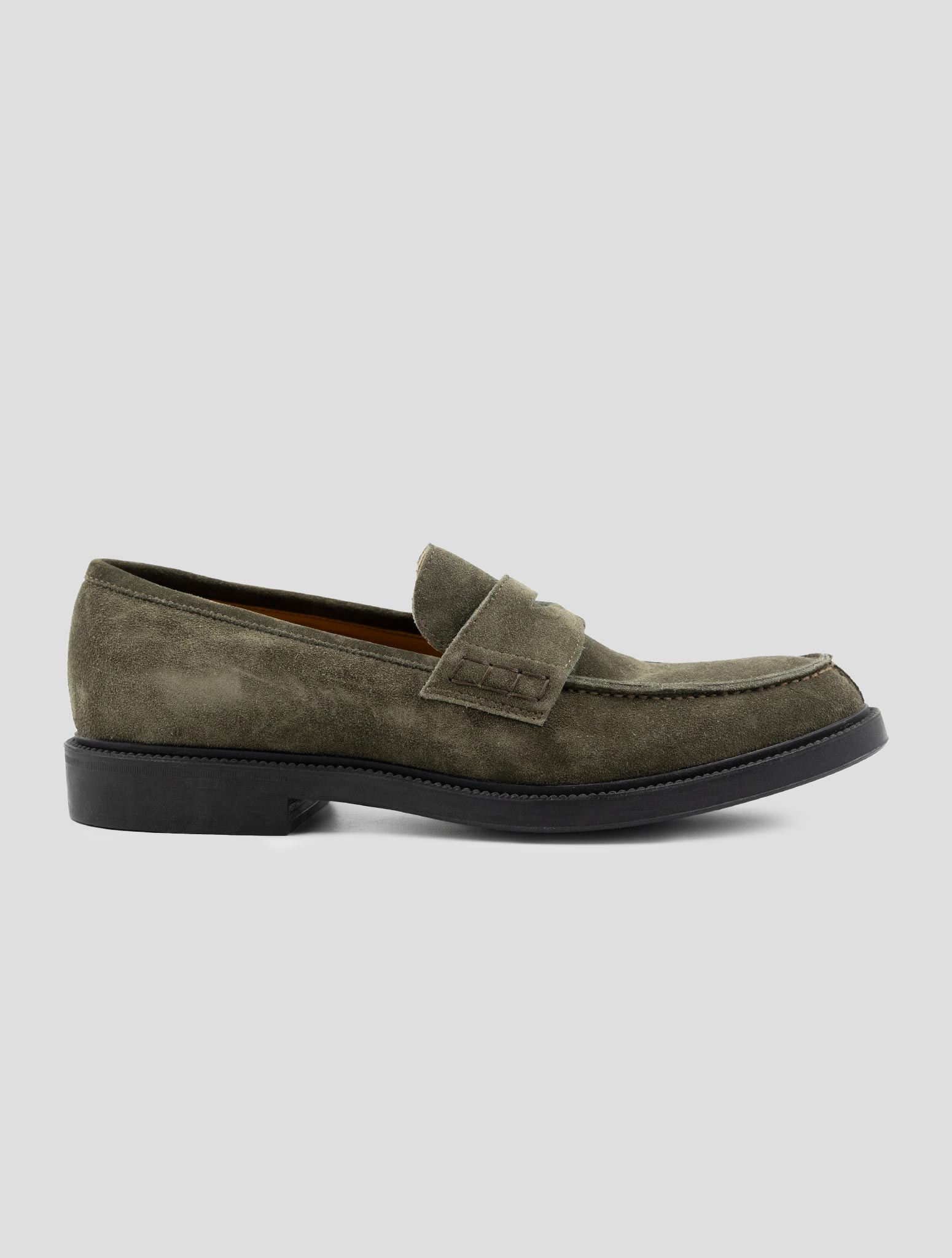 Kiton Green Leather Suede Loafers