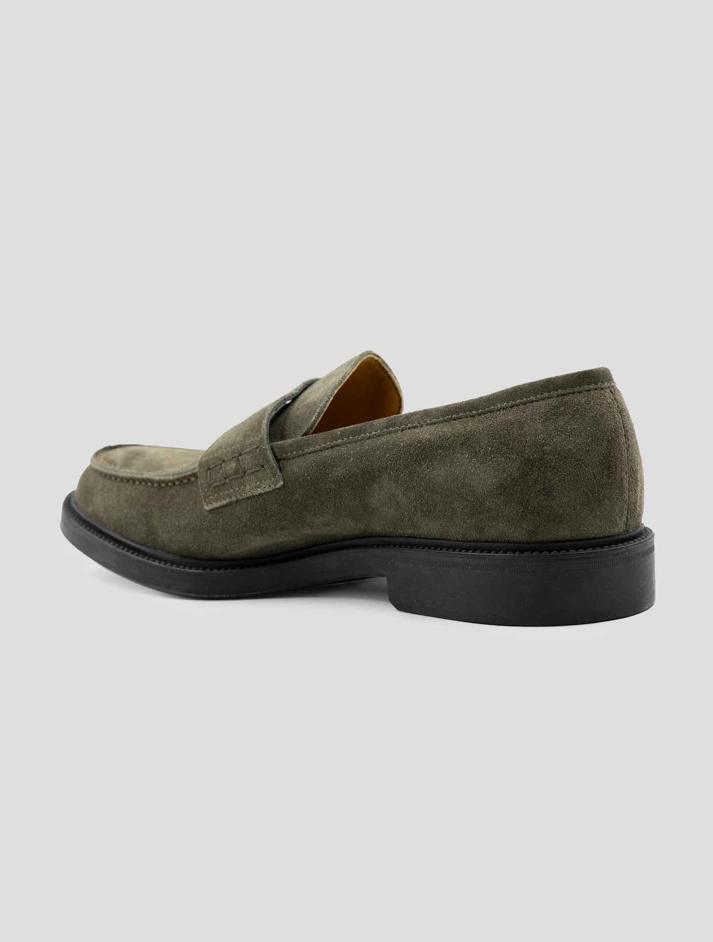 Kiton Green Leather Suede Loafers
