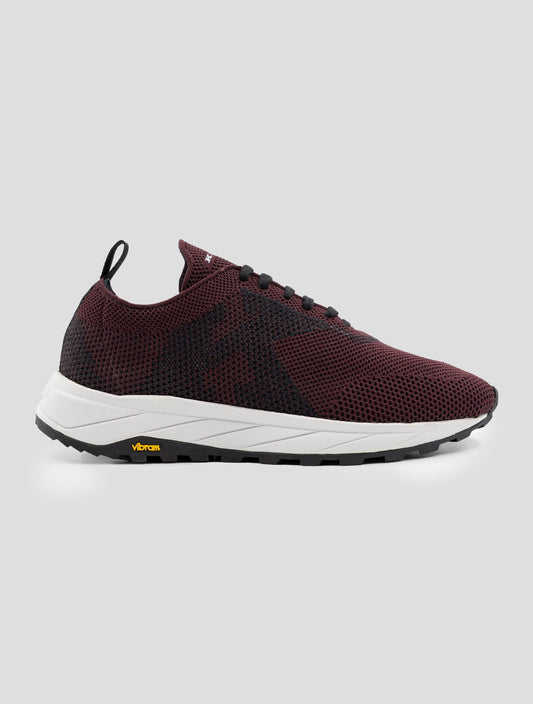 Kiton Burgundy Pl Pu Wool Sneakers