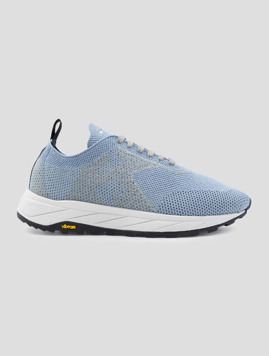 Kiton Light Blue Pl Pu Wool Sneakers