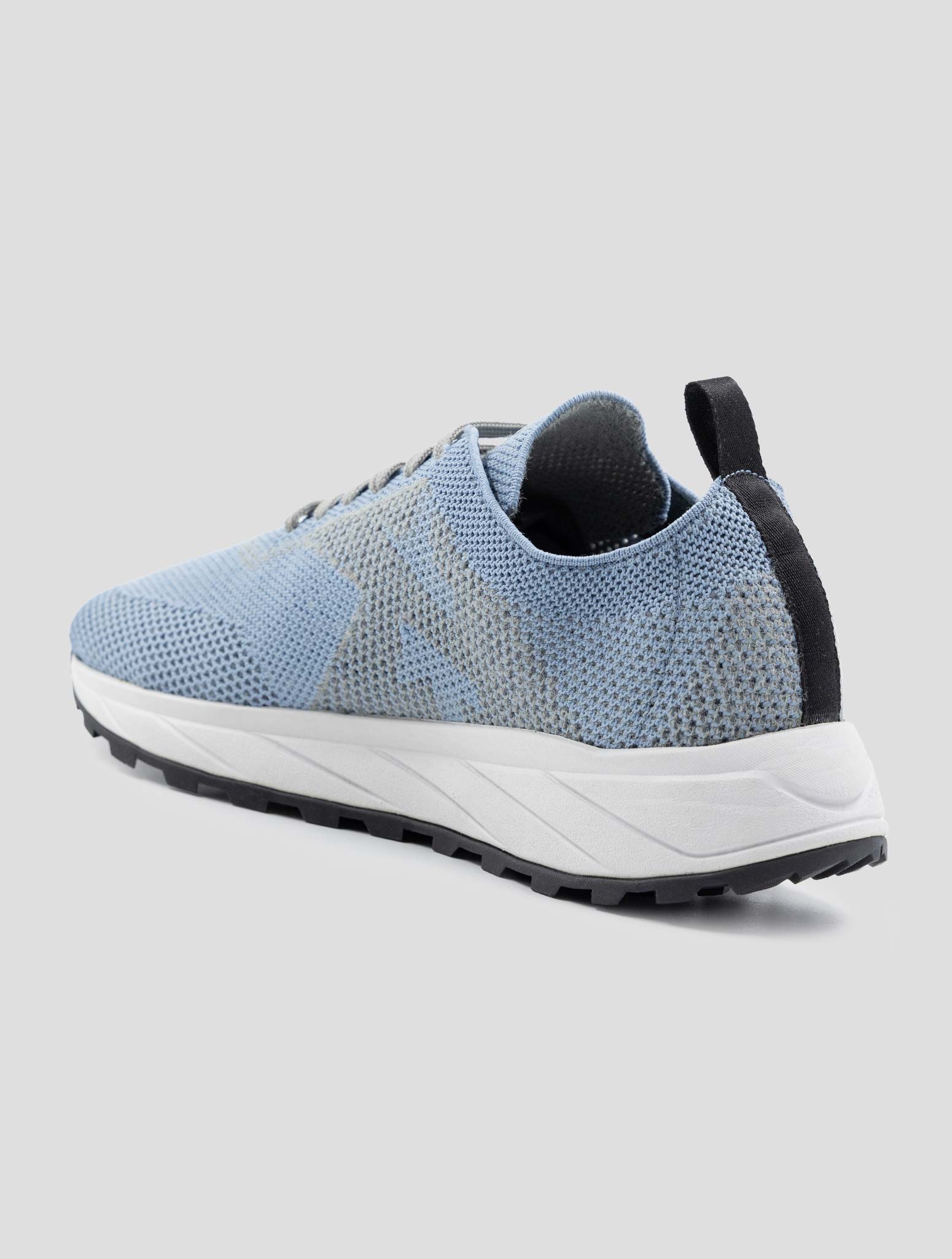 Kiton Light Blue Pl Pu Wool Sneakers