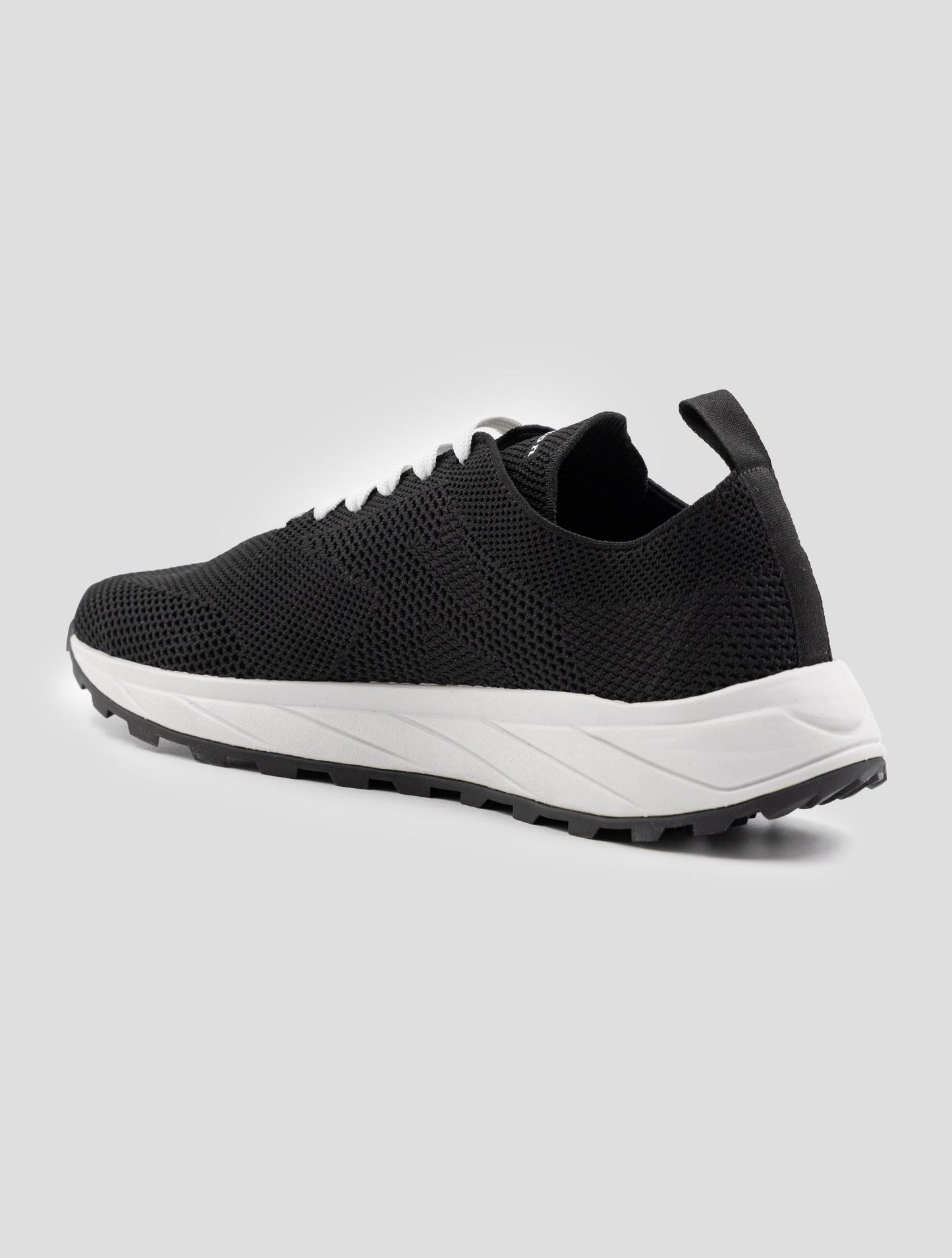Kiton Black Pl Pu Wool Sneakers