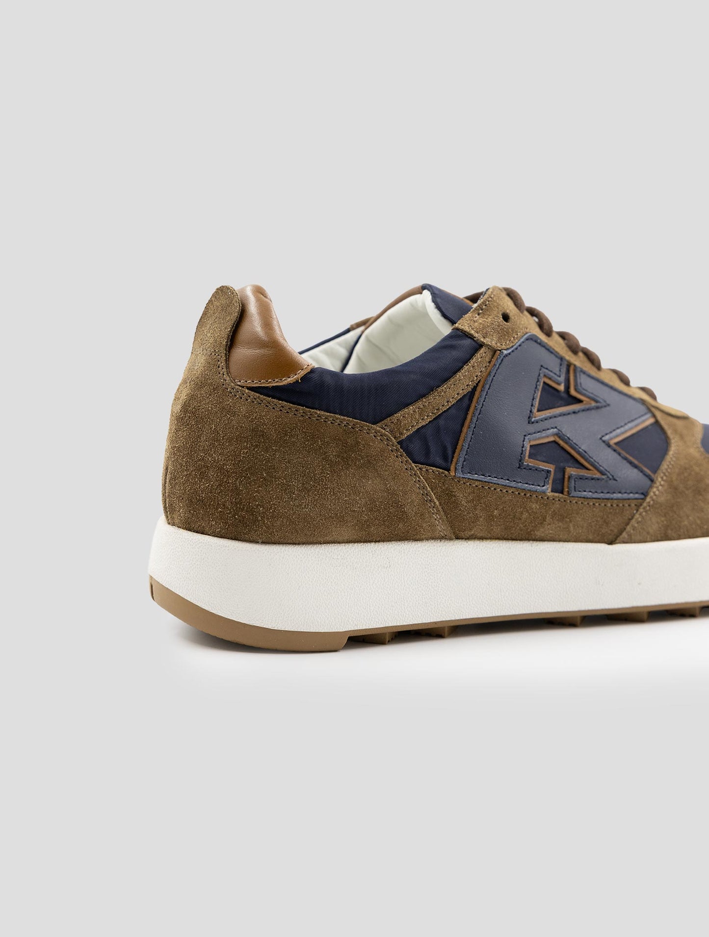Kiton Brown Leather Suede Pl Sneakers