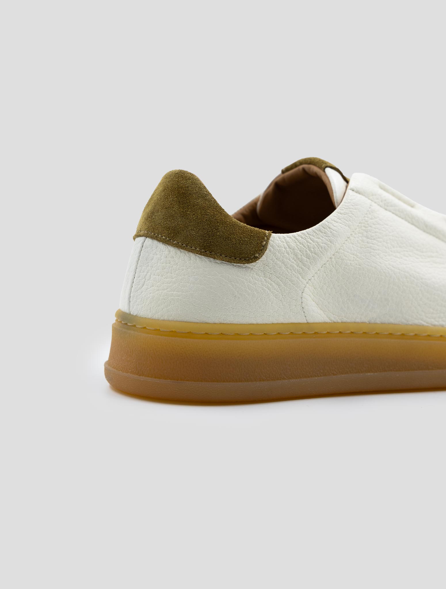 Kiton White Leather Deer Sneakers