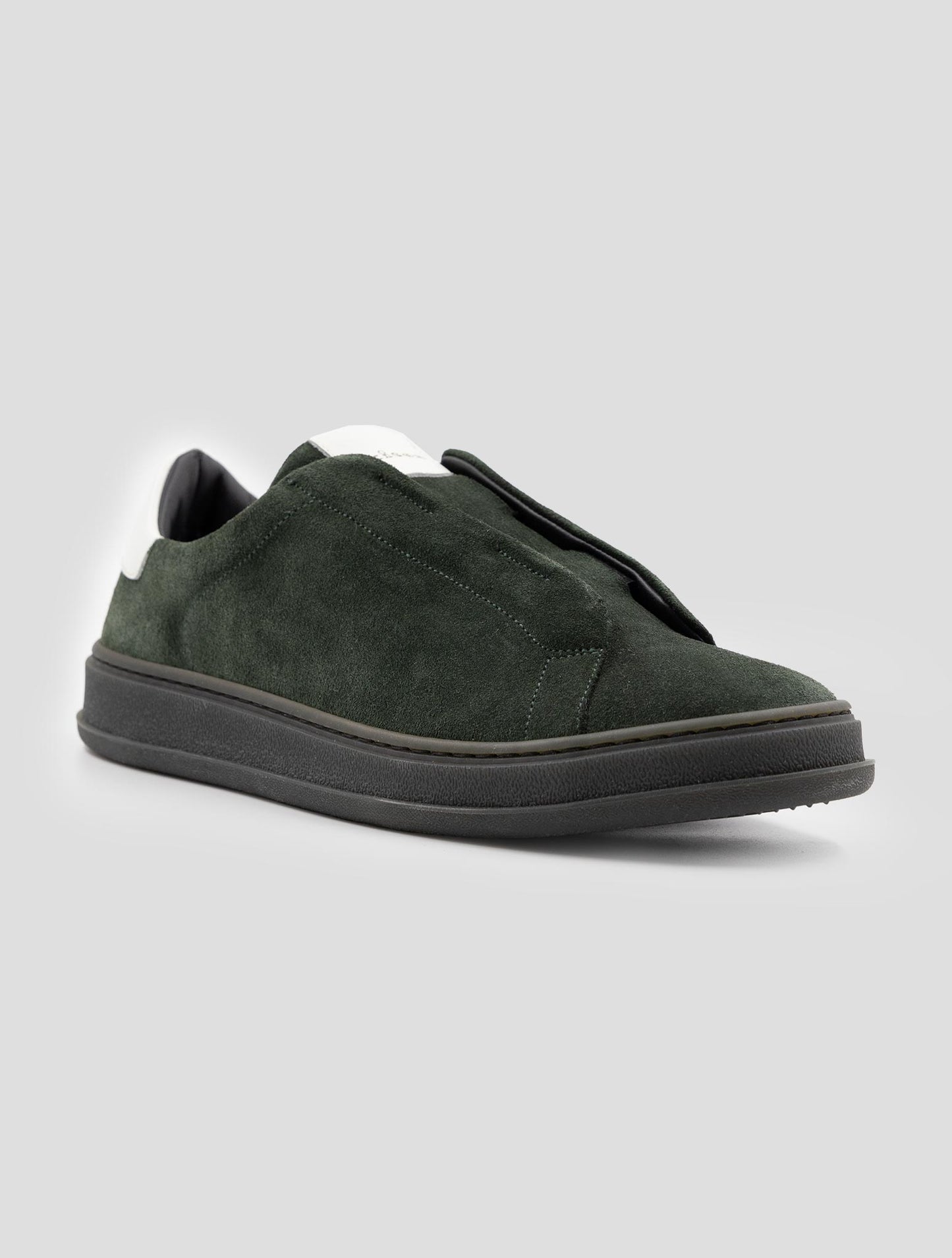 Kiton Green Leather Suede Sneakers