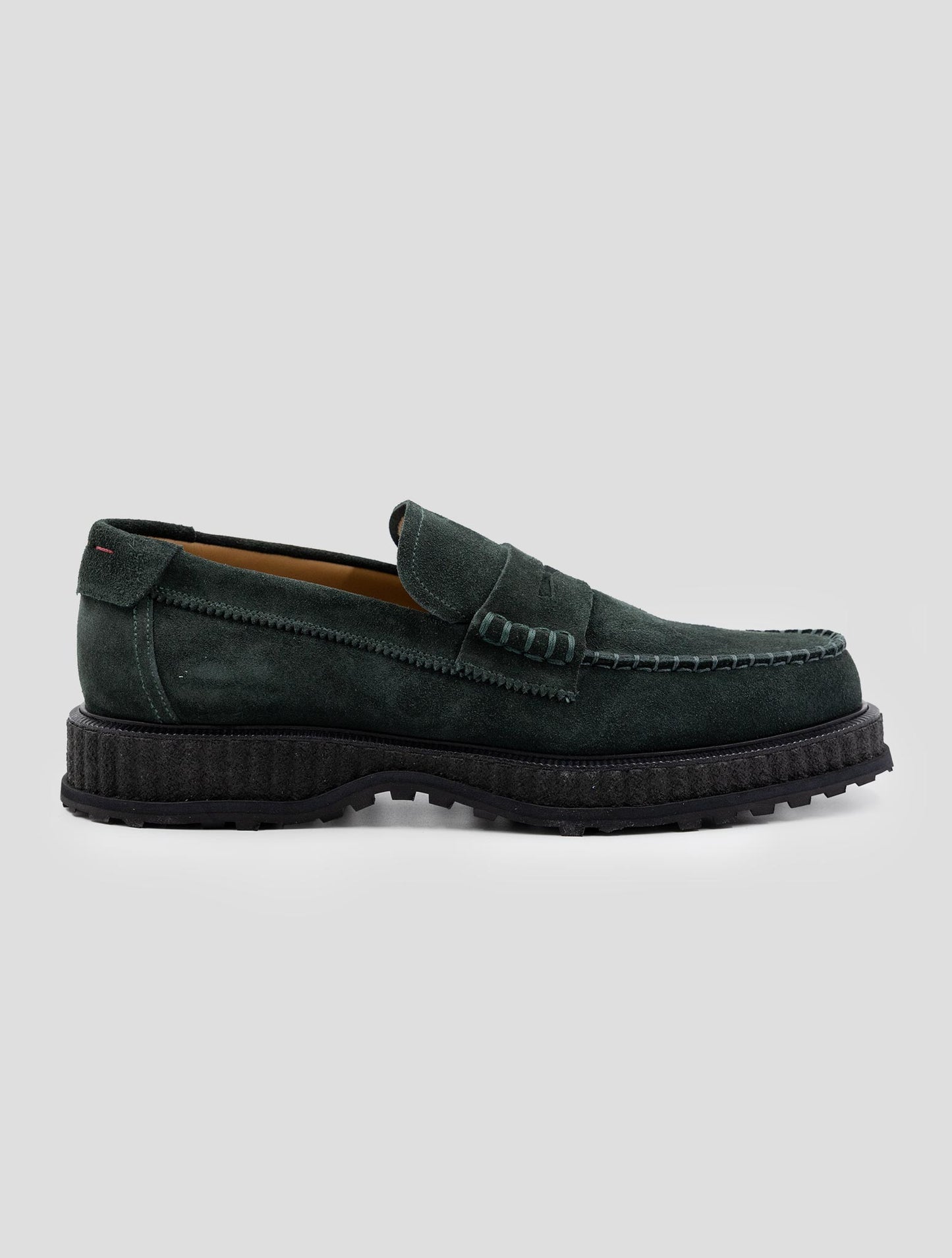 Kiton Green Leather Suede Loafers