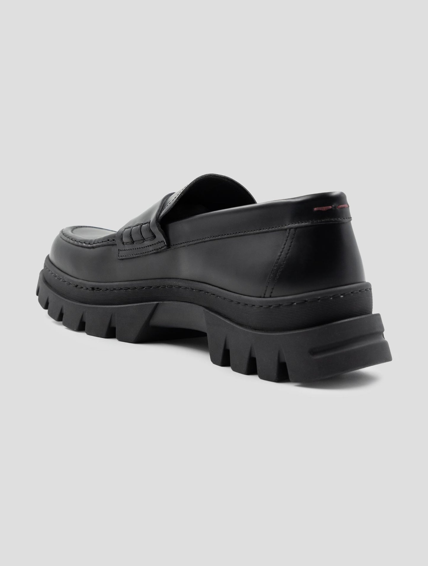 Kiton Black Leather Loafers