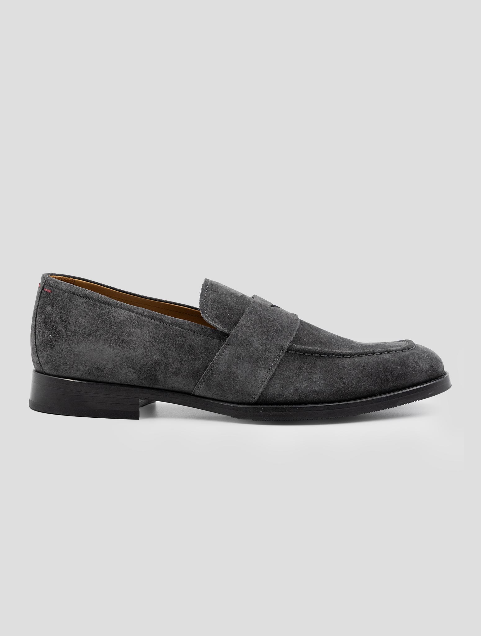 Kiton Gray Leather Suede Loafers