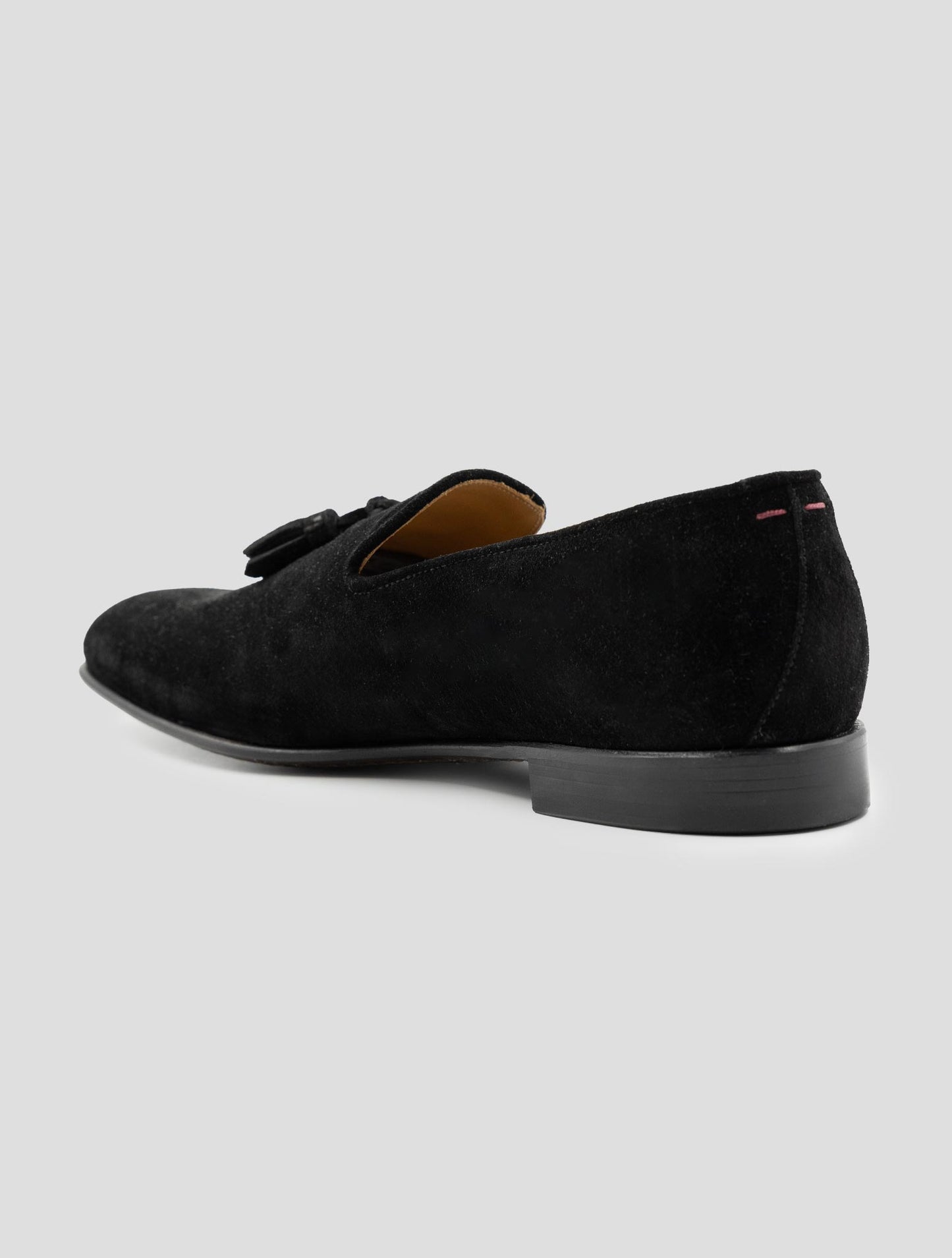 Kiton Black Leather Suede Loafers