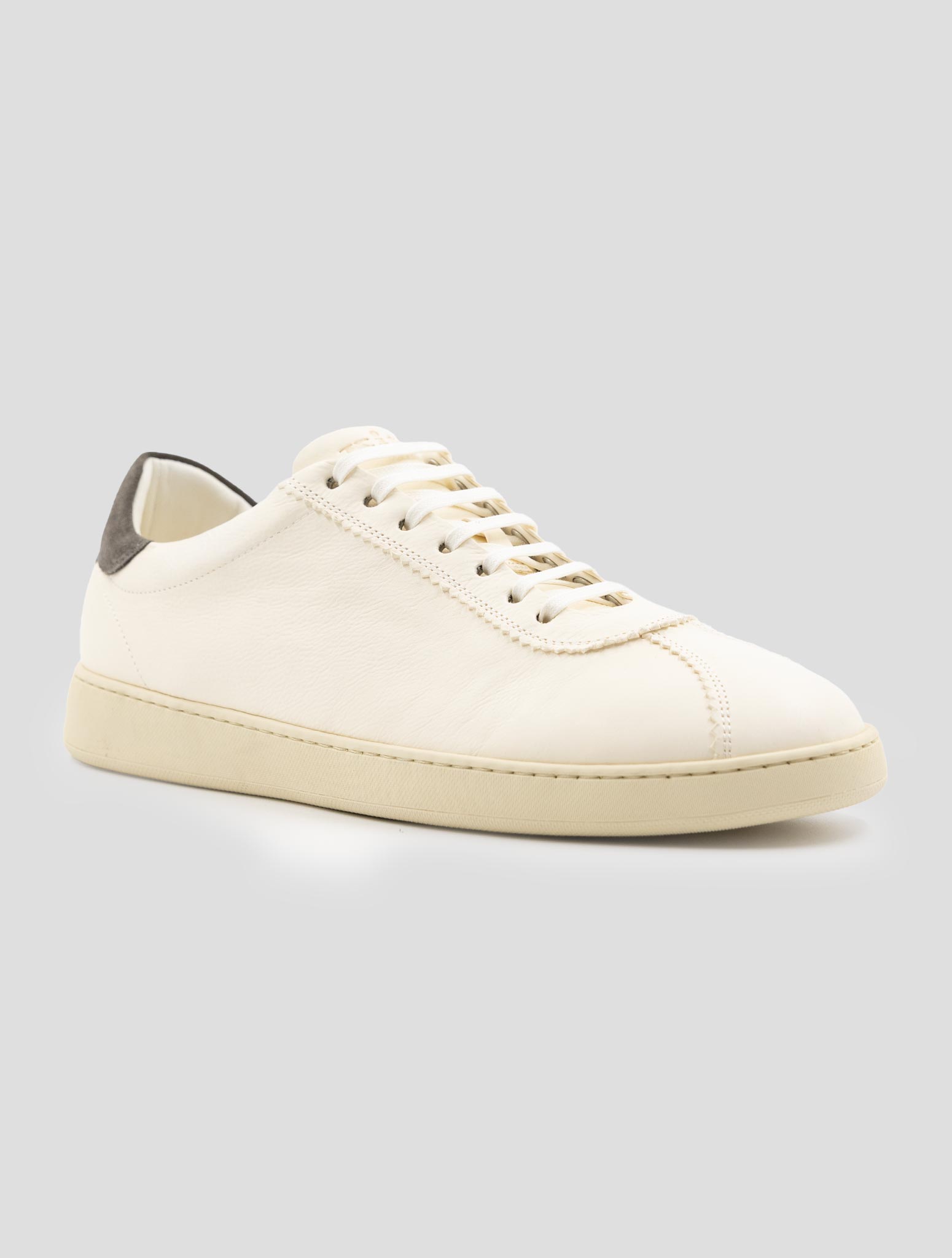 Kiton Beige Leather Sneakers