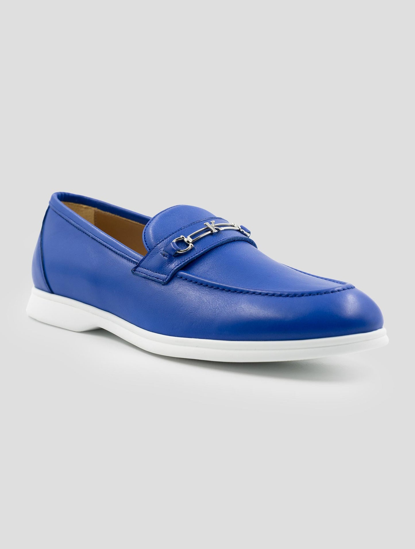 Kiton Blue Leather Loafers