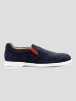 Kiton Dark Blue Leather Suede Sneakers