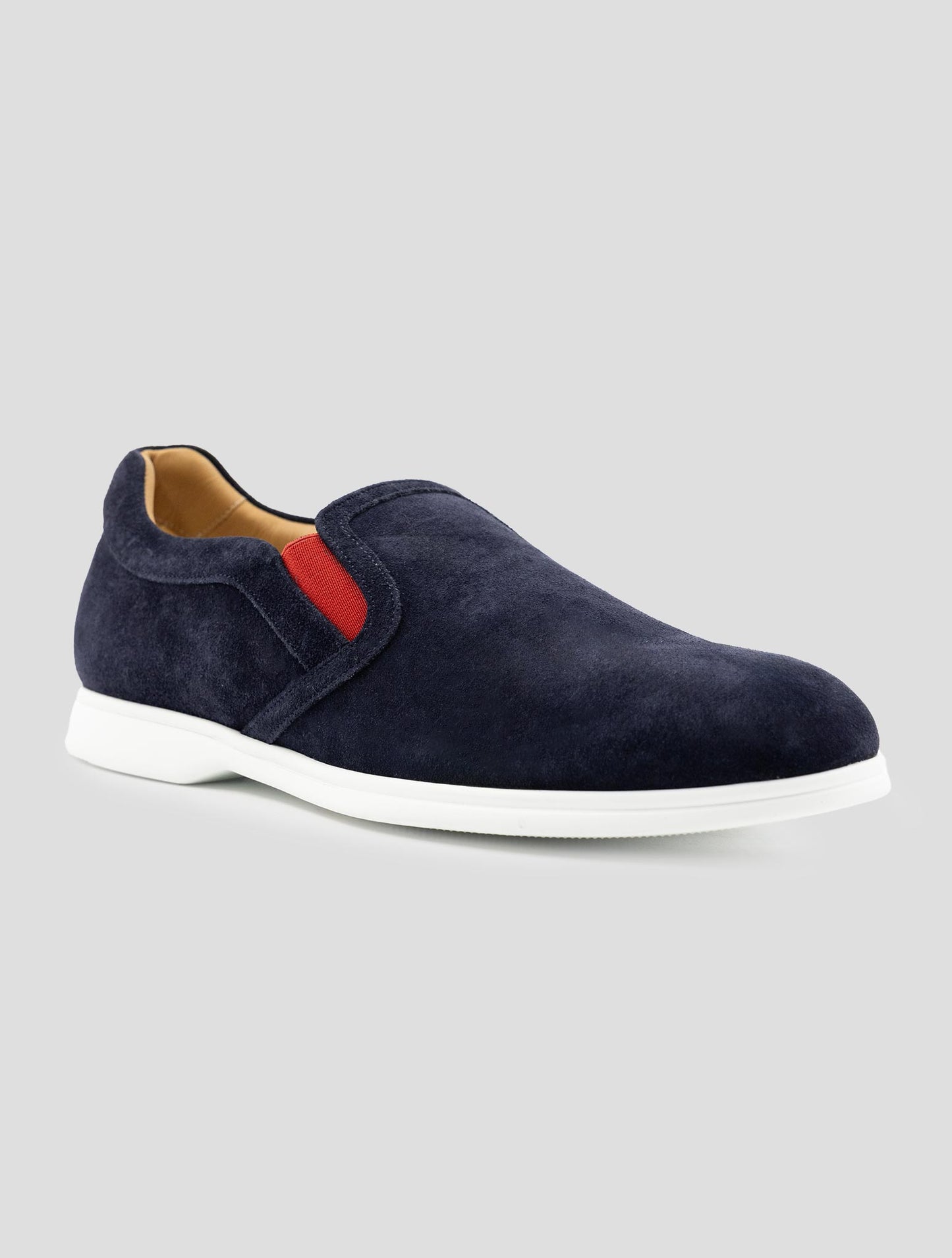Kiton Dark Blue Leather Suede Sneakers