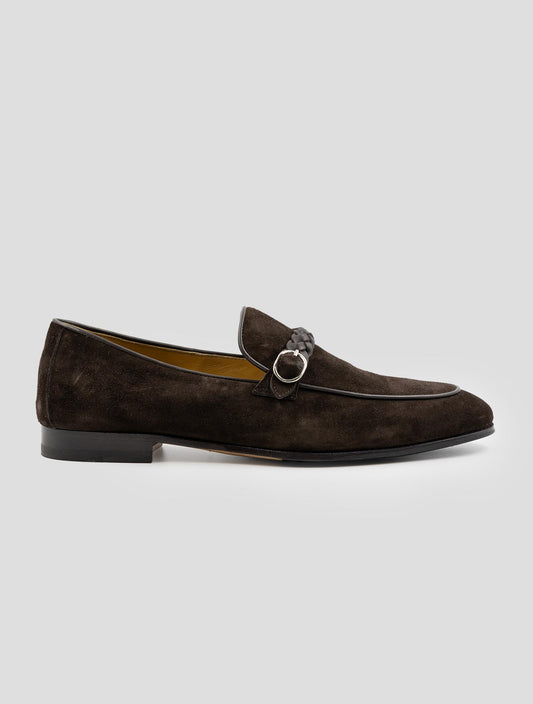 Kiton Brown Leather Suede Loafers