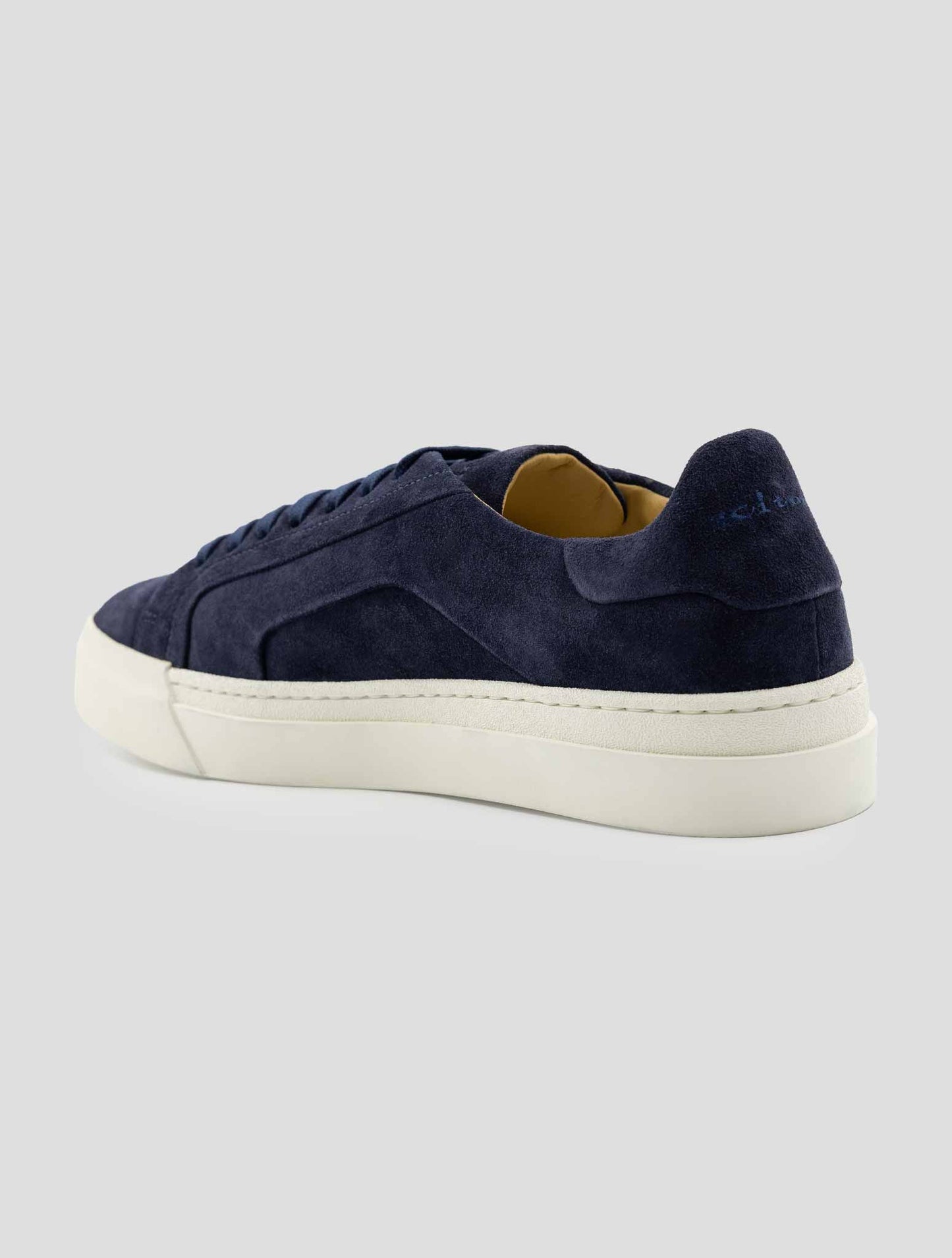 Kiton Blue Leather Suede Sneakers