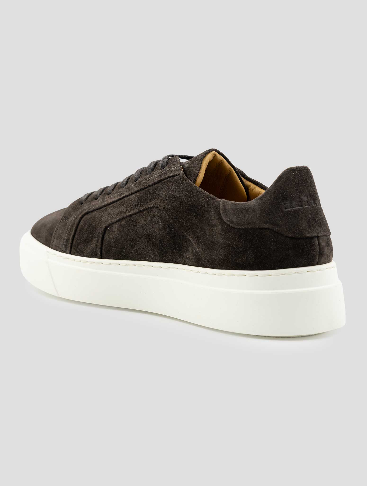 Kiton Brown Leather Suede Sneakers