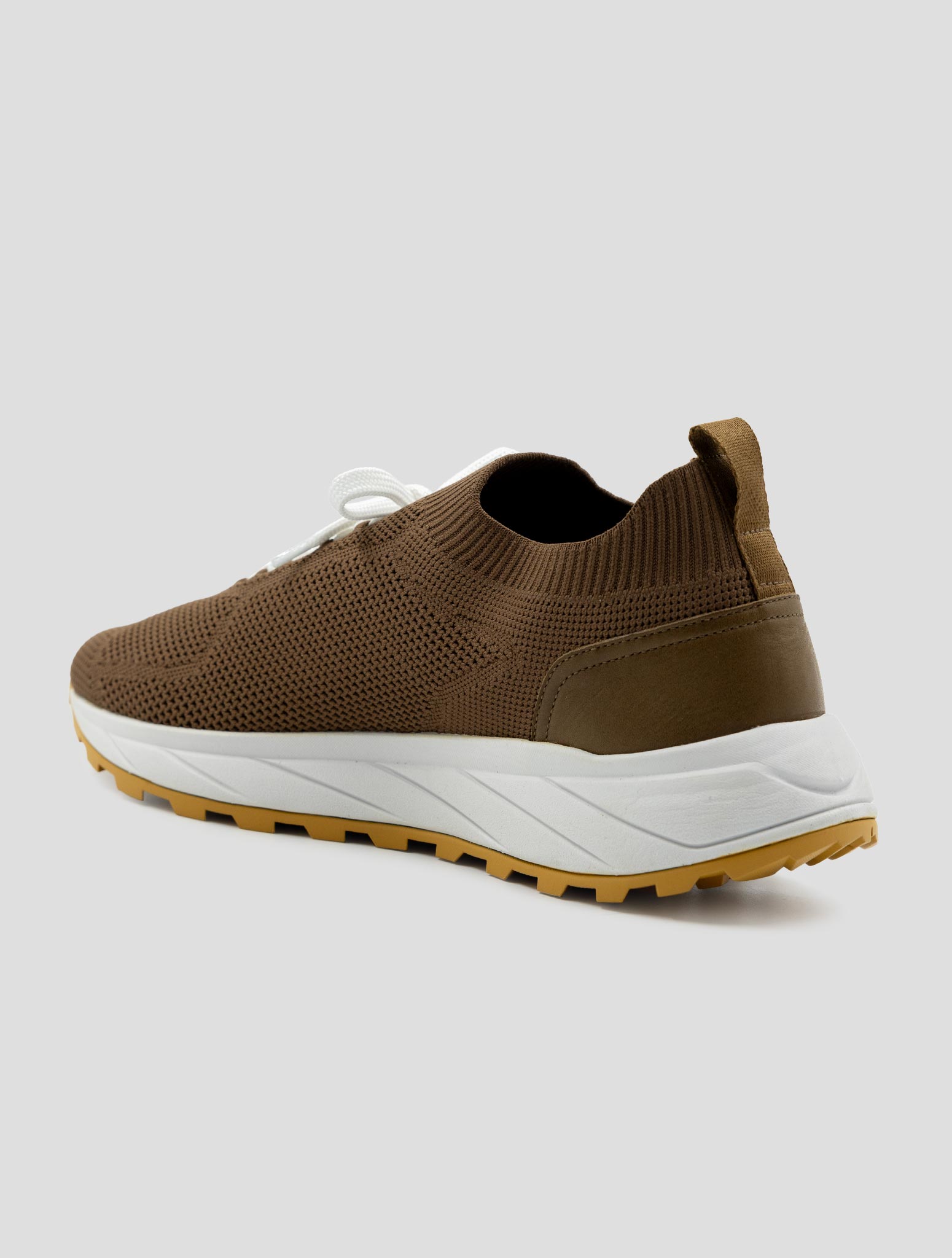 Kiton Brown Pl Pu Wool Sneakers