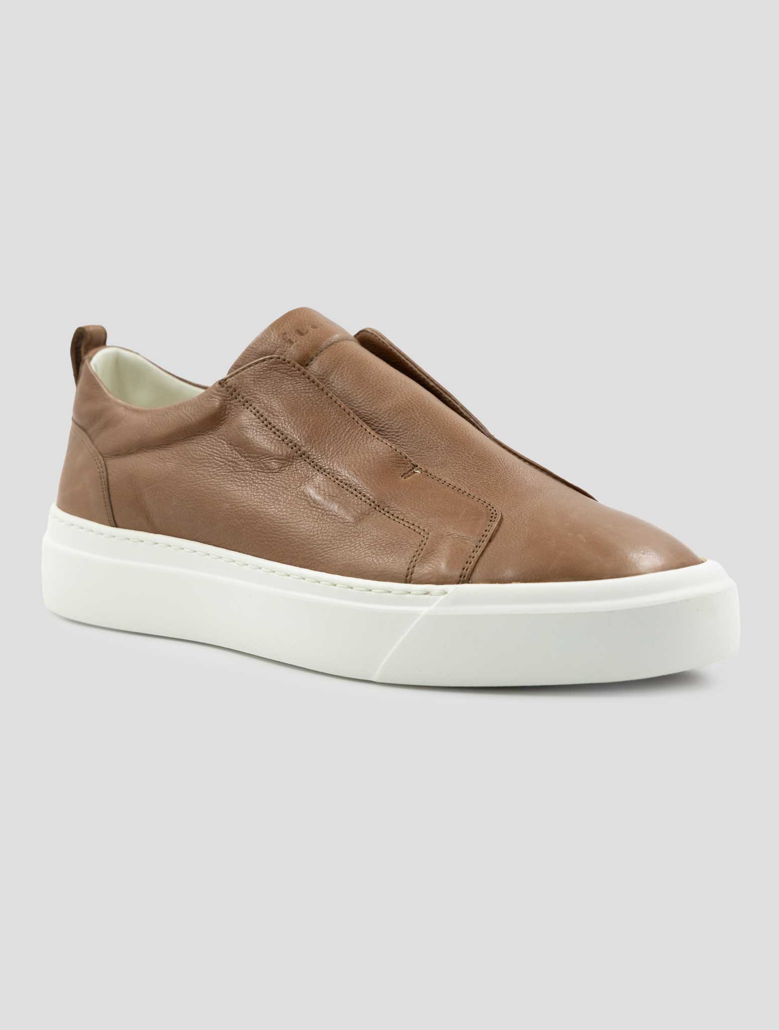 Kiton Brown Leather Sneakers