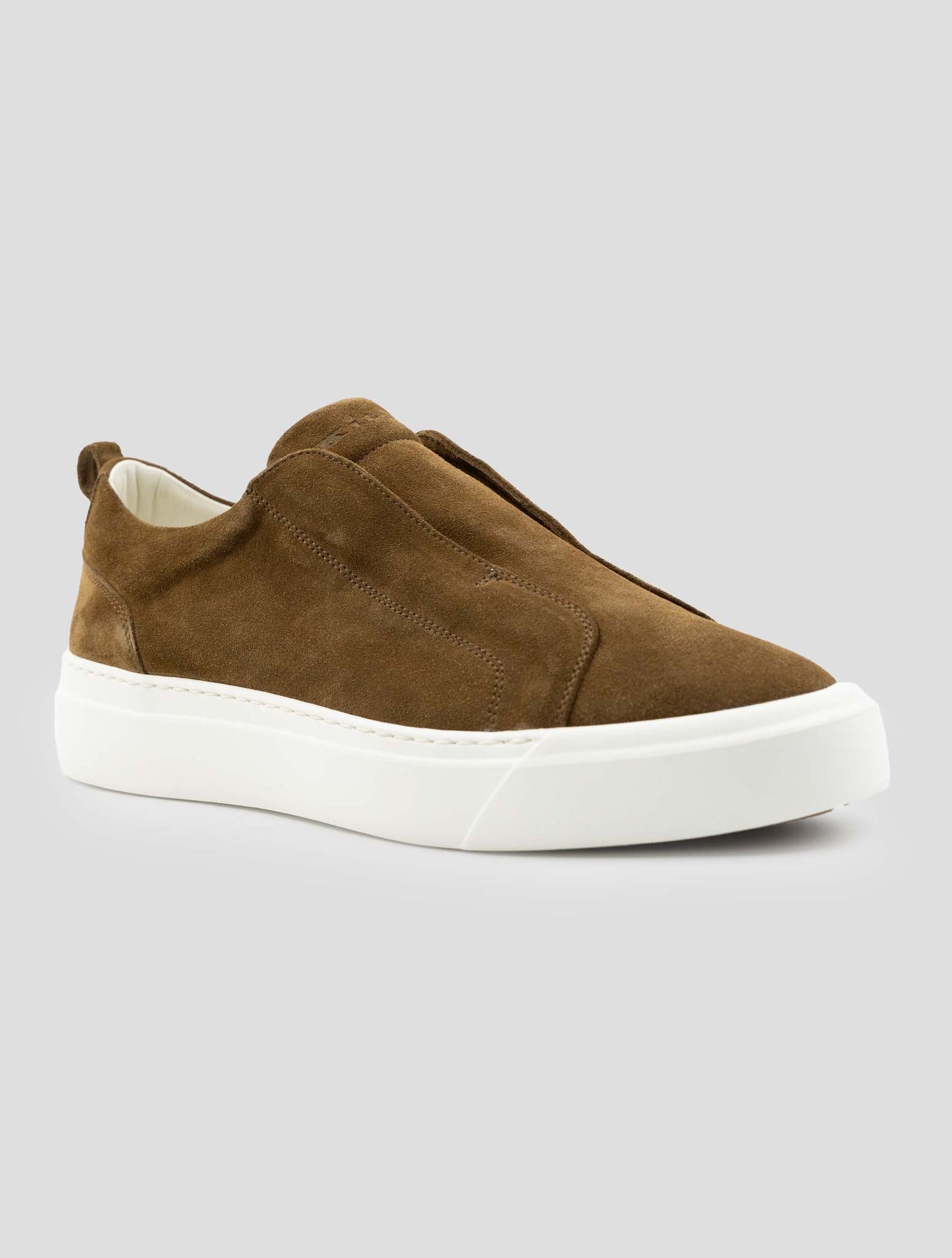 Kiton Brown Leather Suede Sneakers