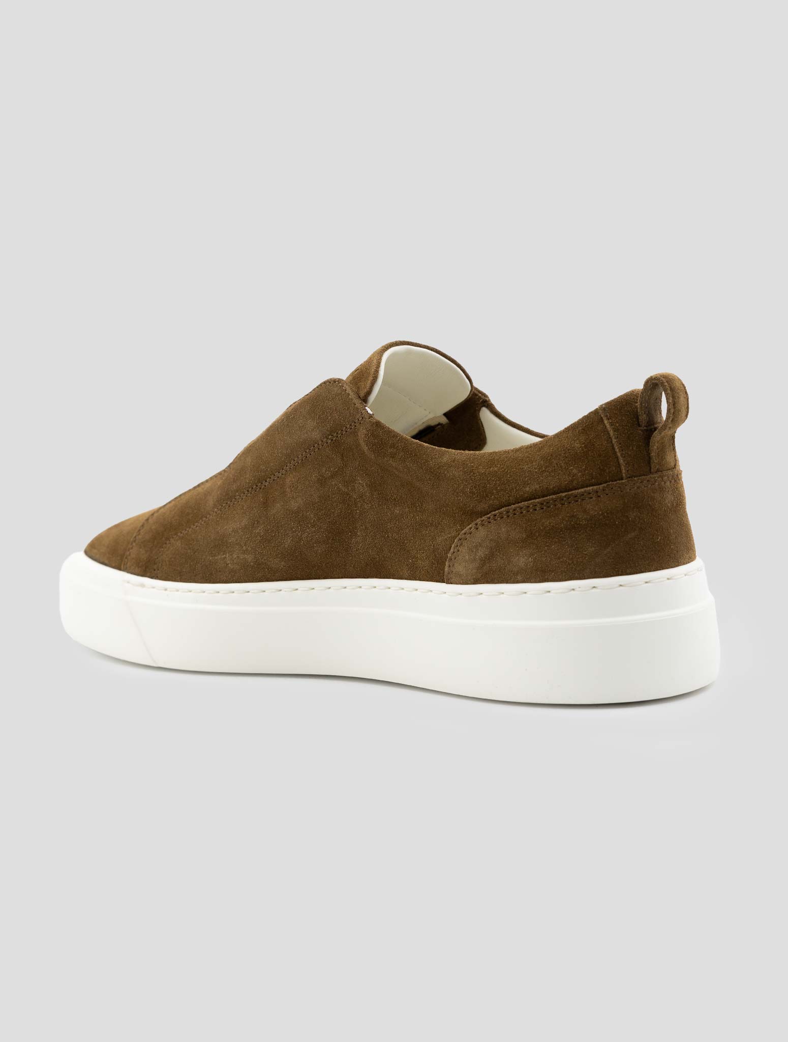 Kiton Brown Leather Suede Sneakers