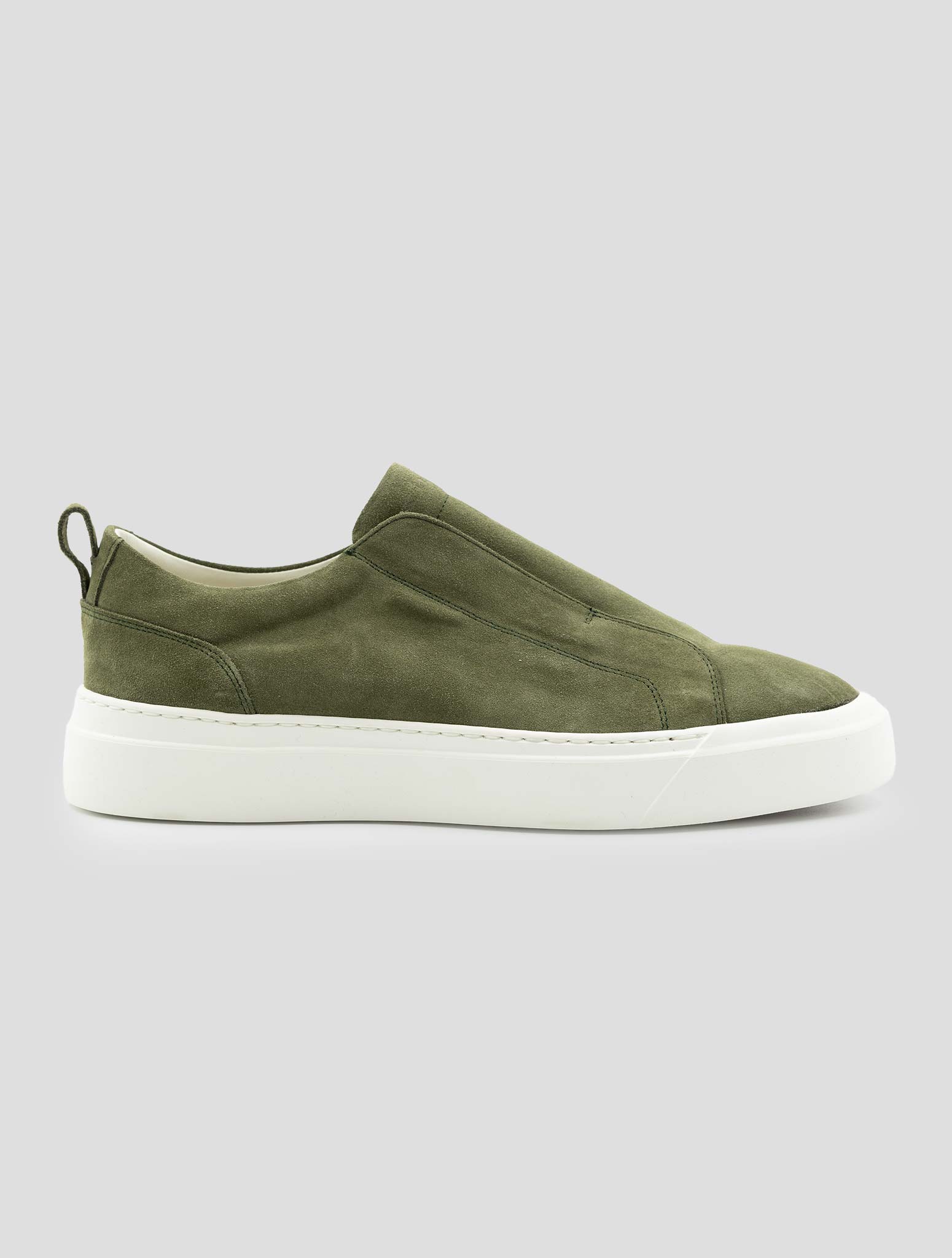 Kiton Green Leather Suede Sneakers
