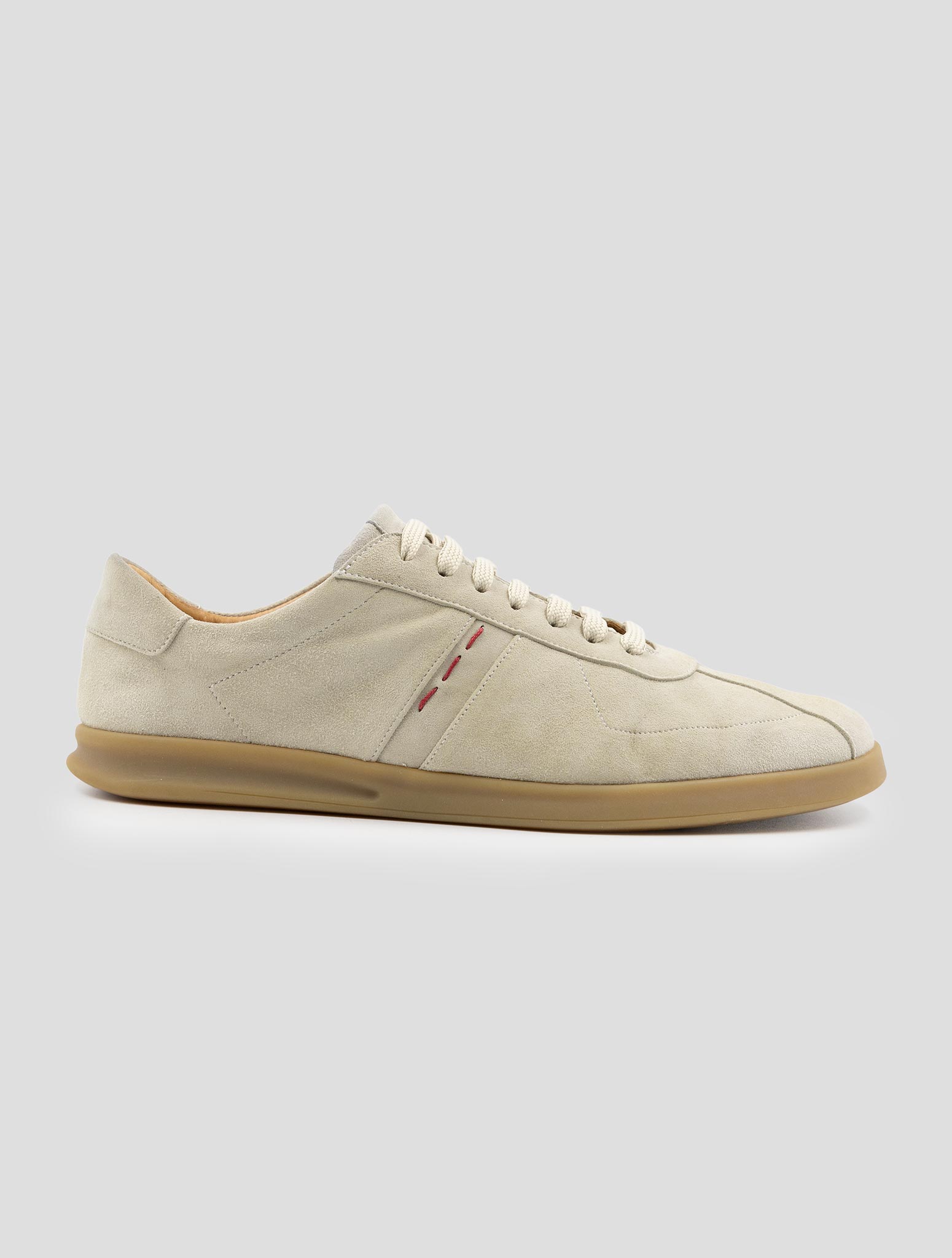 Kiton Beige Leather Suede Sneakers