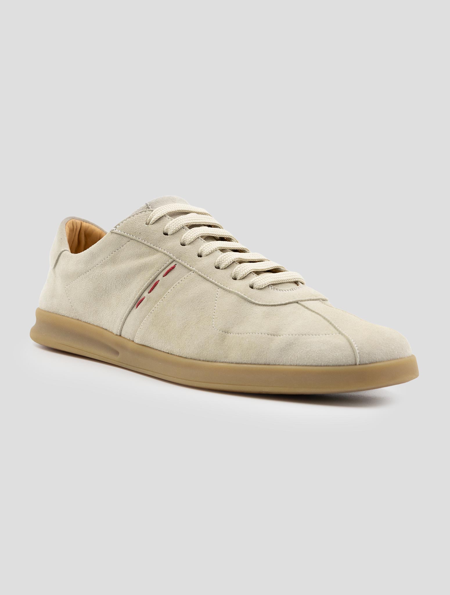 Kiton Beige Leather Suede Sneakers