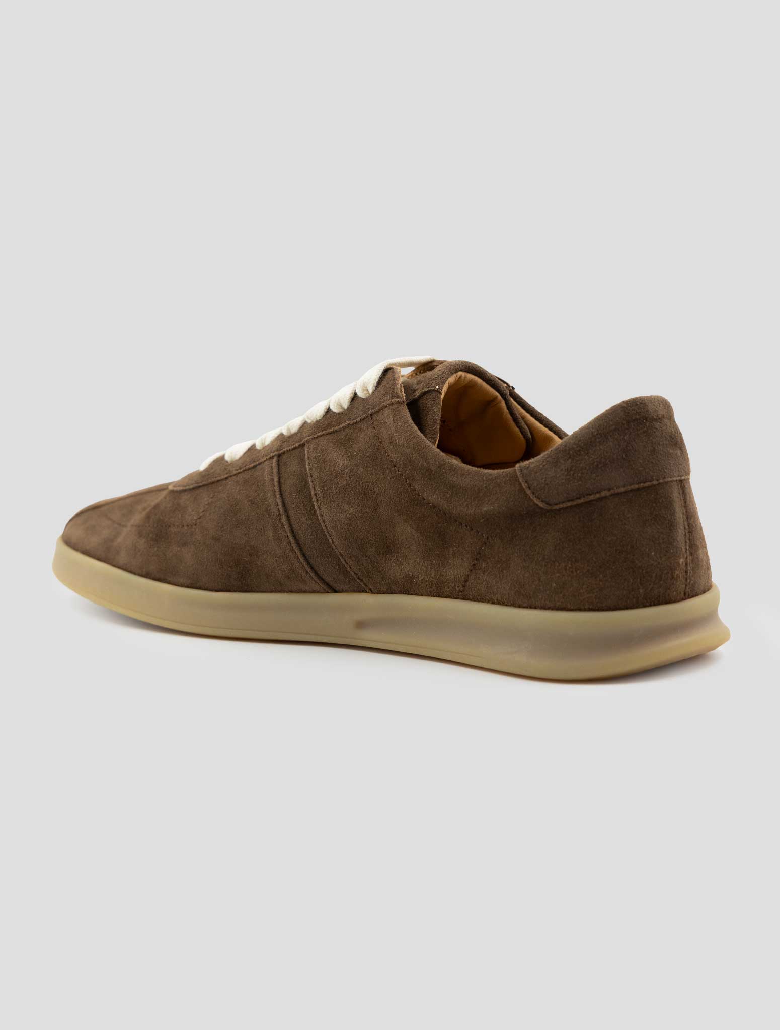 Kiton Brown Leather Suede Sneakers